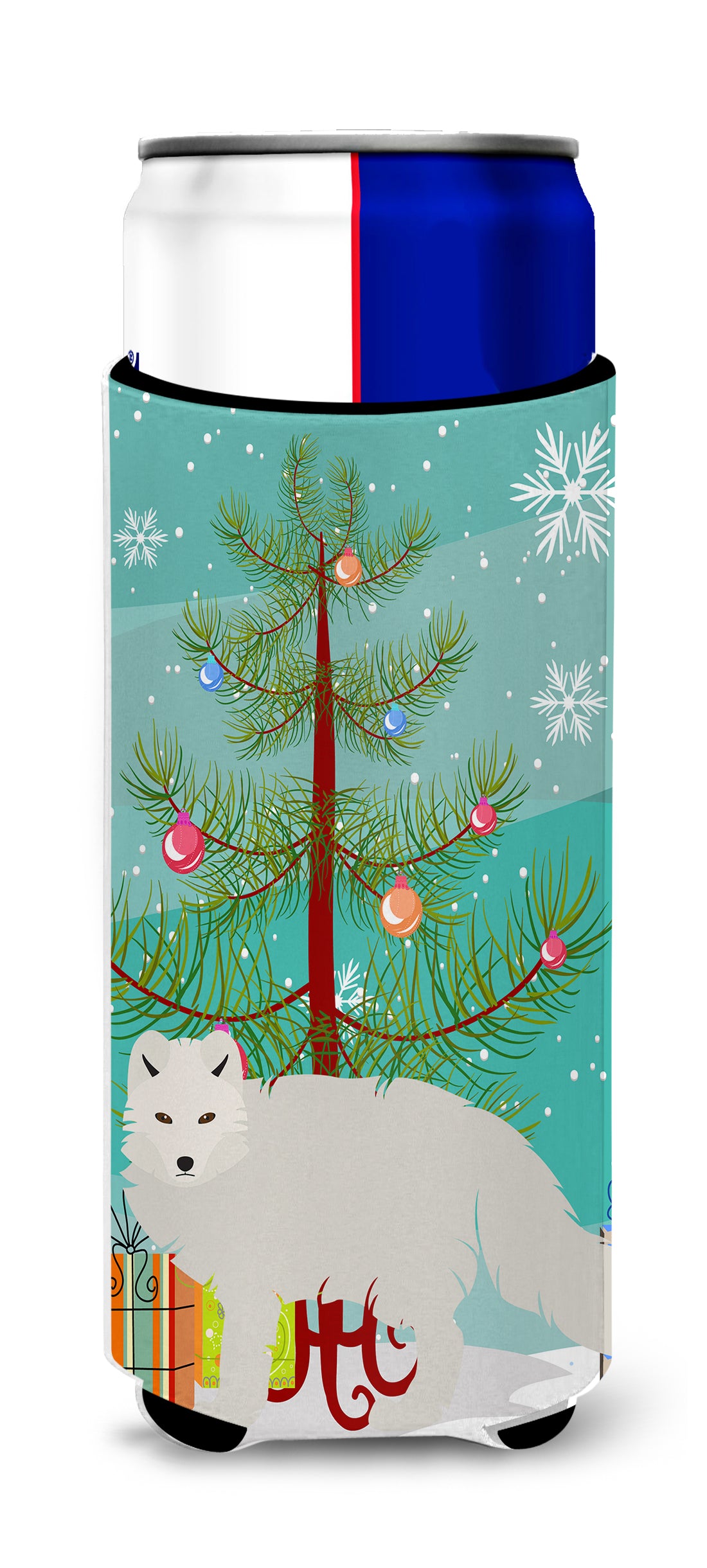 White Arctic Fox Christmas  Ultra Hugger for slim cans BB9244MUK