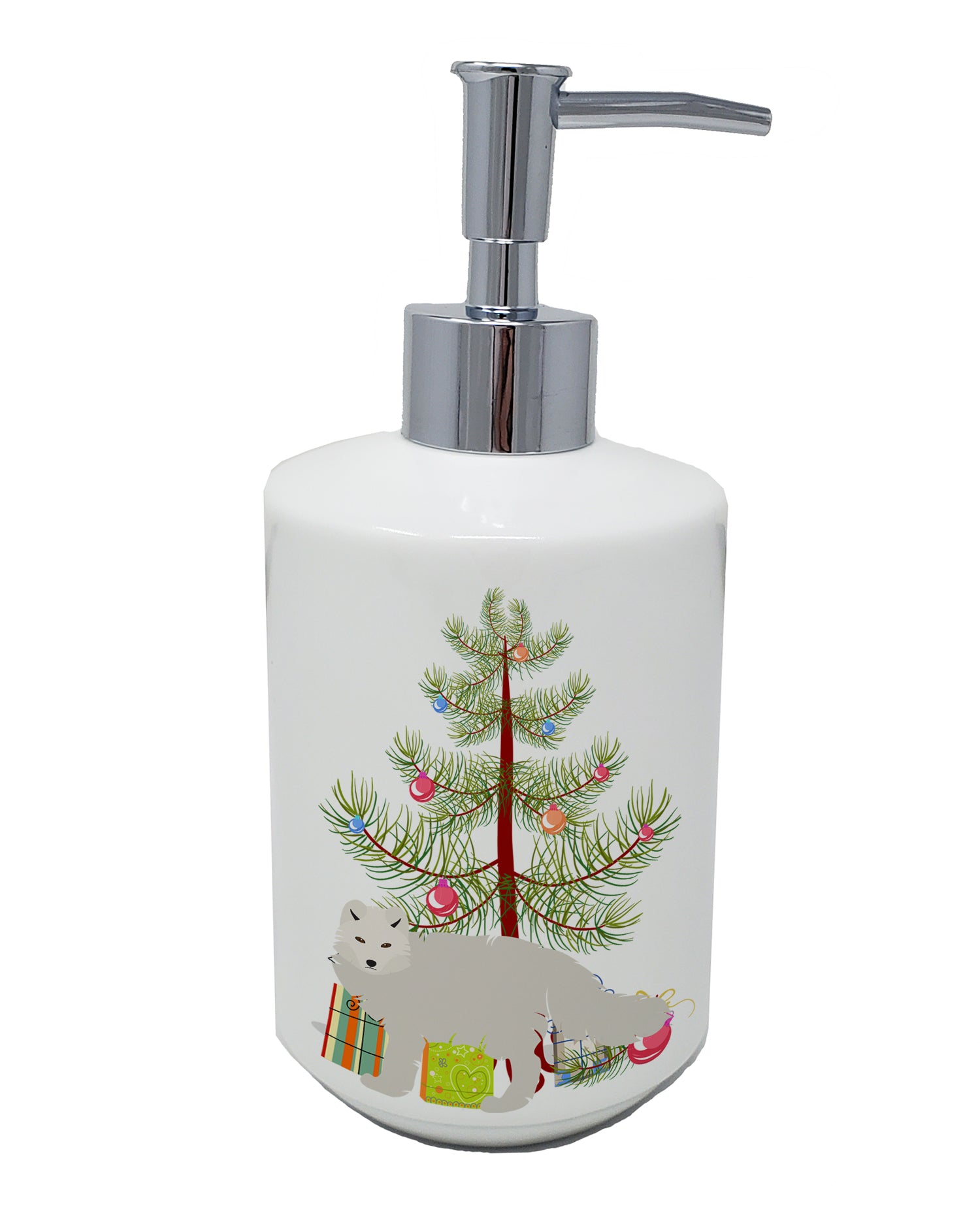Buy this White Arctic Fox Christmas Ceramic Soap Dispenser