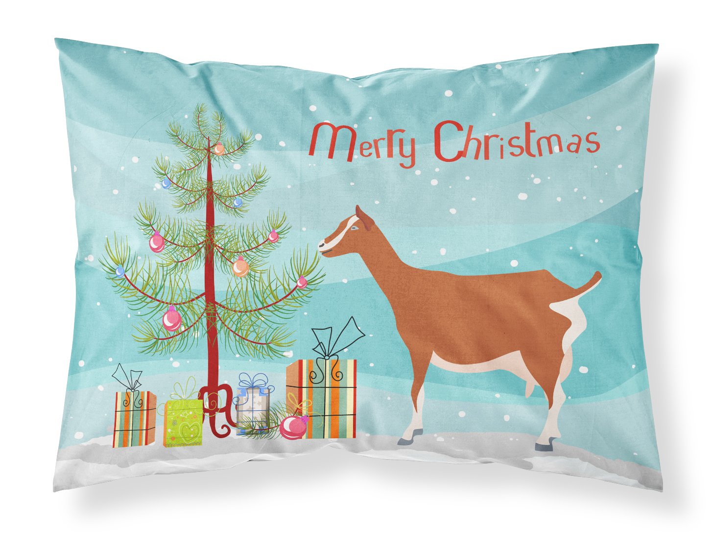 Toggenburger Goat Christmas Fabric Standard Pillowcase BB9248PILLOWCASE by Caroline's Treasures