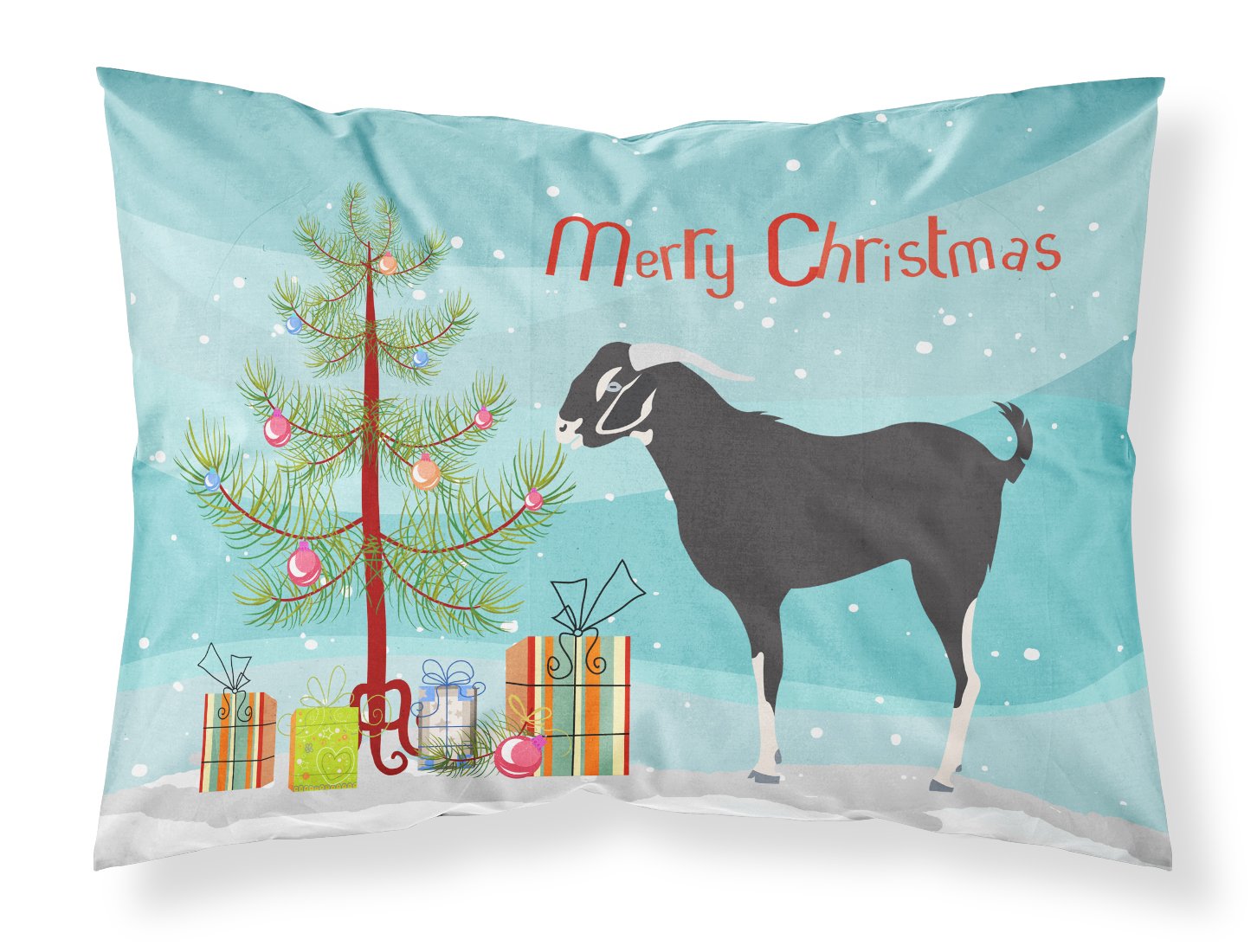 Black Bengal Goat Christmas Fabric Standard Pillowcase BB9251PILLOWCASE by Caroline's Treasures