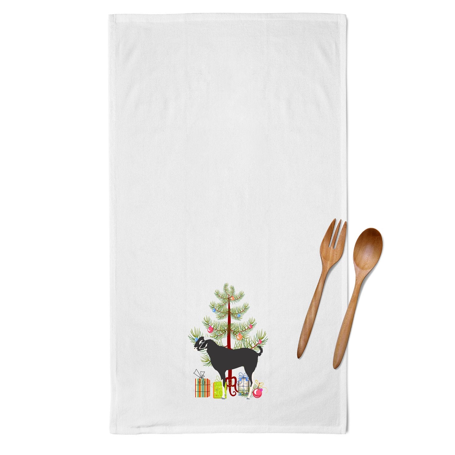 Black Bengal Goat Christmas White Kitchen Towel Set of 2 BB9251WTKT by Caroline's Treasures