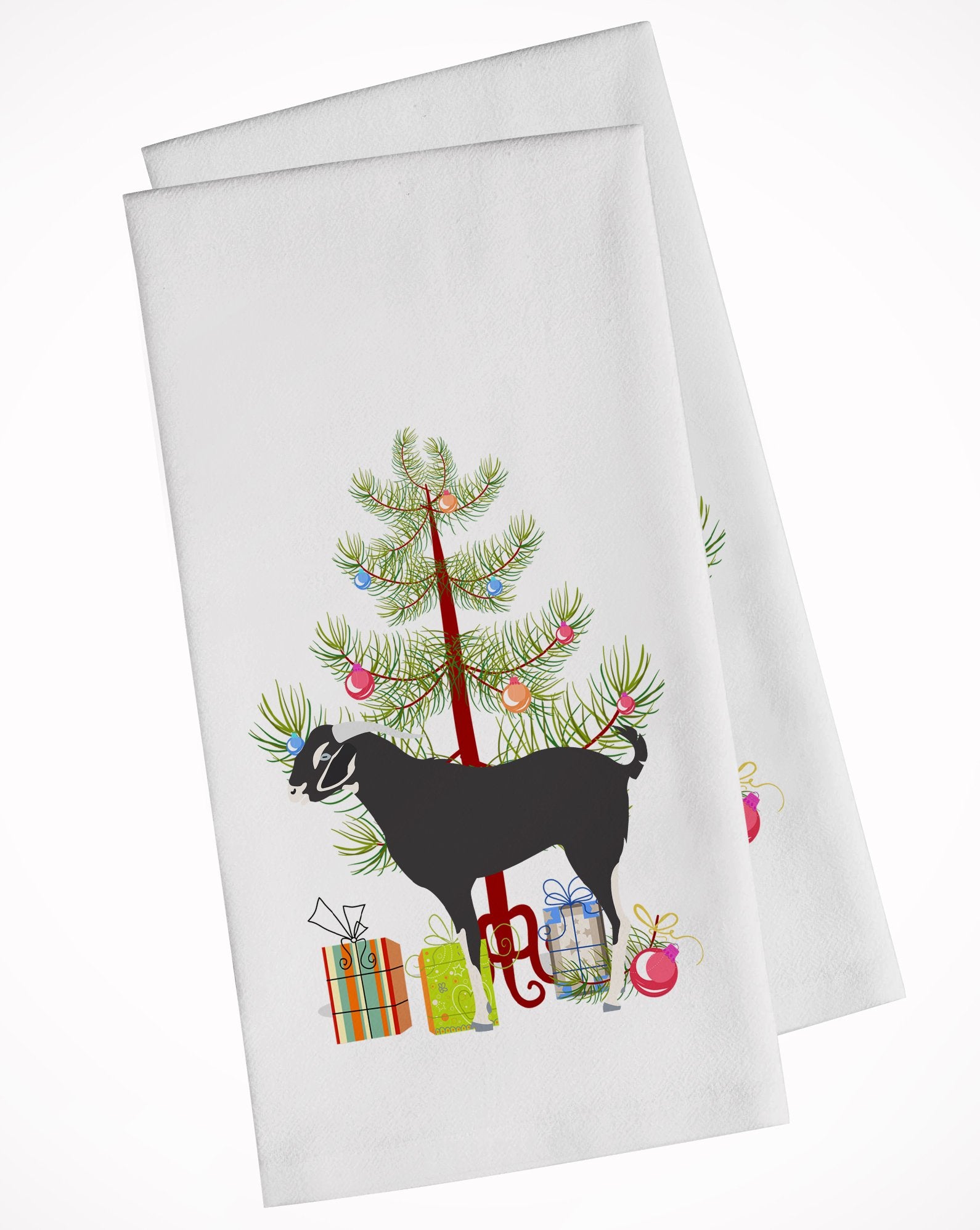 Black Bengal Goat Christmas White Kitchen Towel Set of 2 BB9251WTKT by Caroline's Treasures
