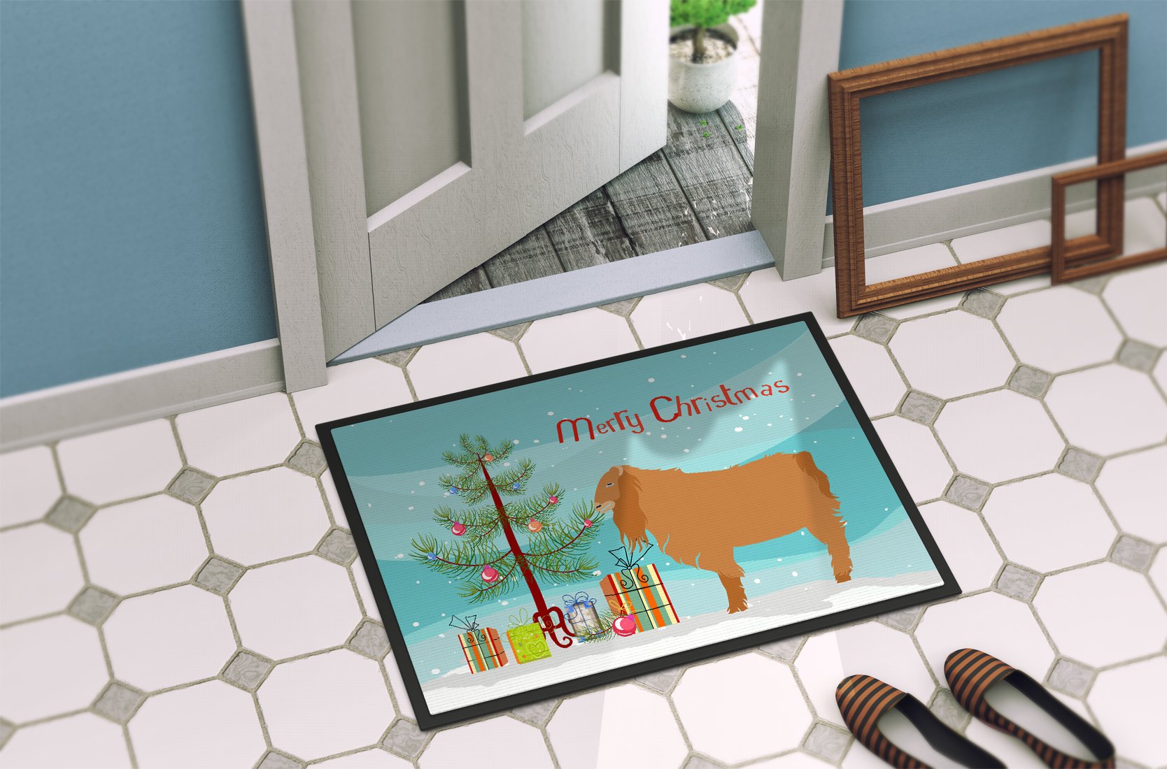 American Lamancha Goat Christmas Indoor or Outdoor Mat 24x36 BB9252JMAT by Caroline's Treasures