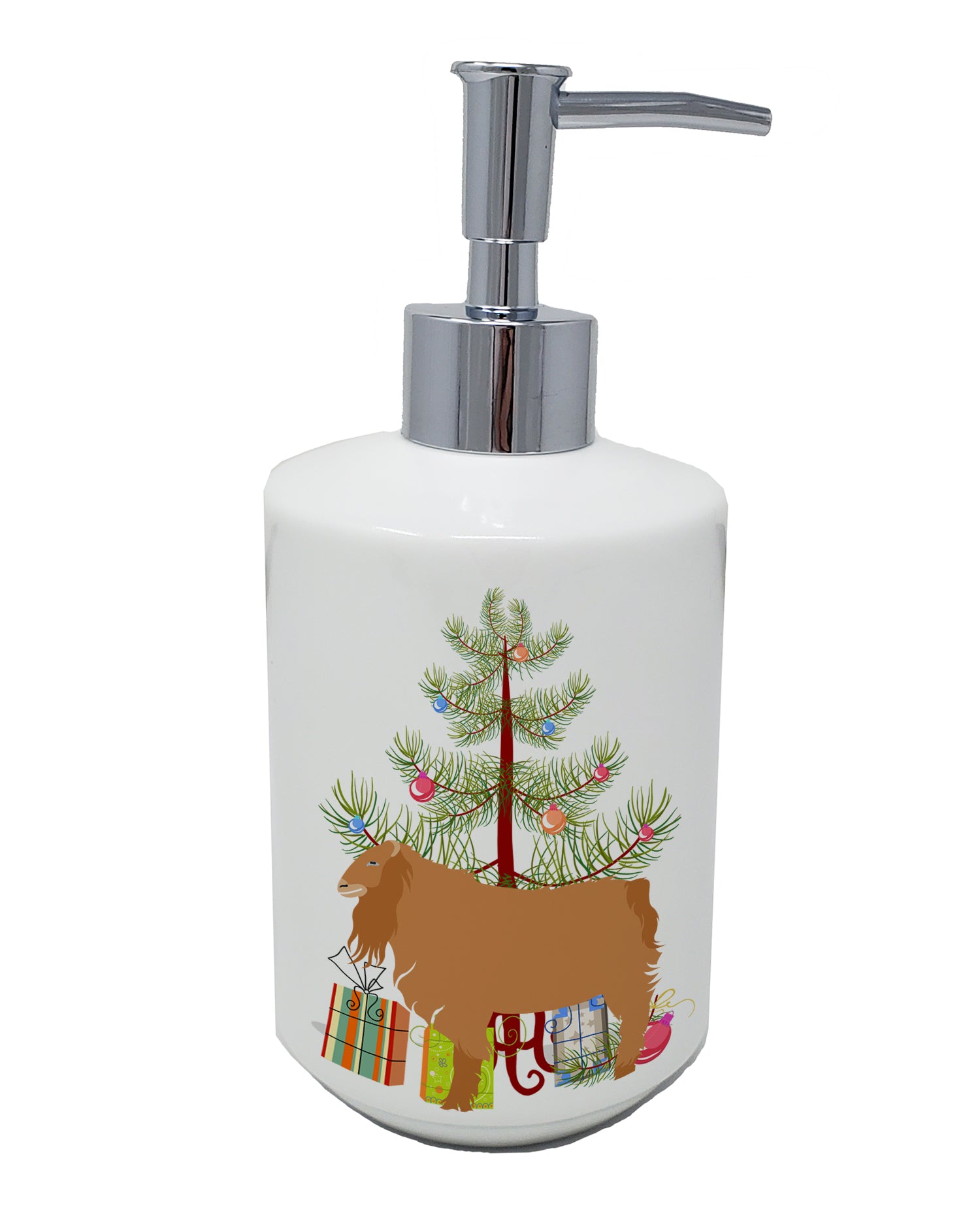 Buy this American Lamancha Goat Christmas Ceramic Soap Dispenser