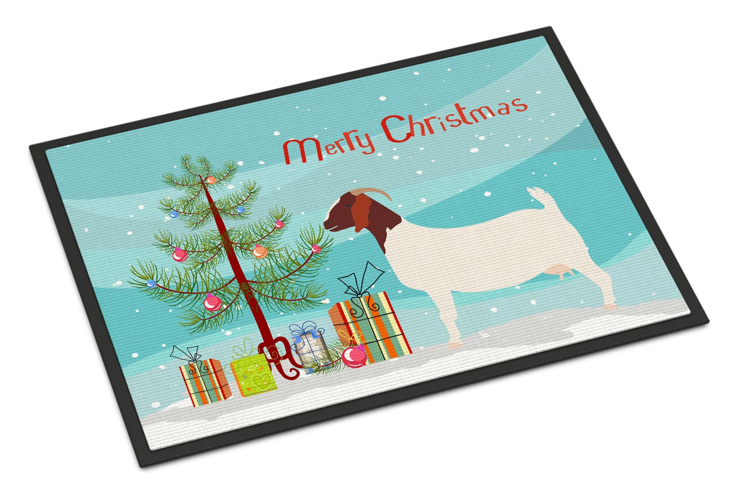 Boer Goat Christmas Indoor or Outdoor Mat 24x36 BB9253JMAT by Caroline's Treasures