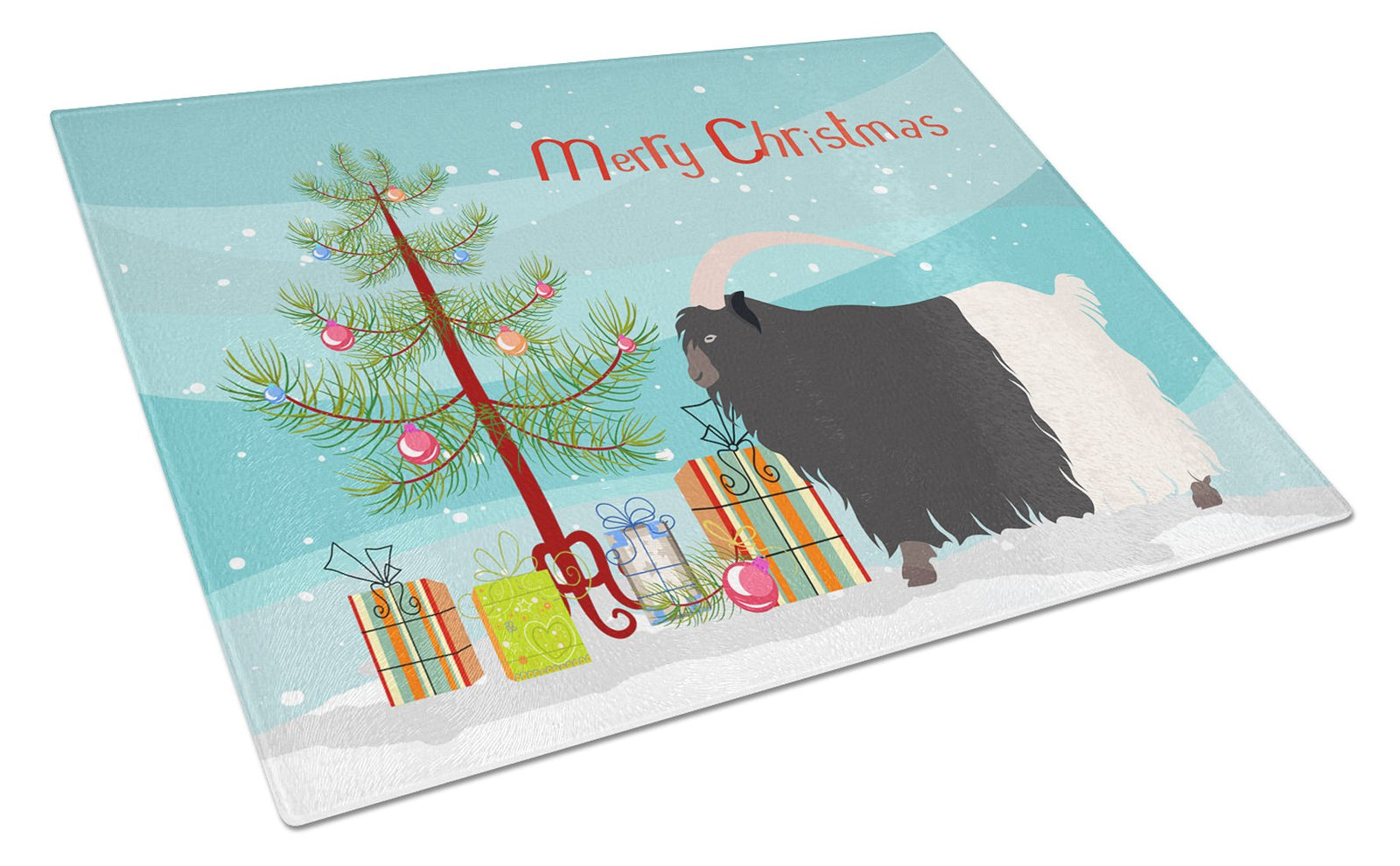 Welsh Black-Necked Goat Christmas Glass Cutting Board Large BB9254LCB by Caroline's Treasures