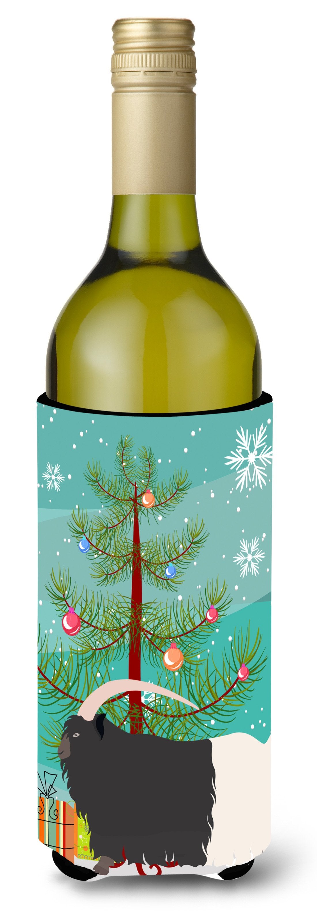 Welsh Black-Necked Goat Christmas Wine Bottle Beverge Insulator Hugger BB9254LITERK by Caroline's Treasures