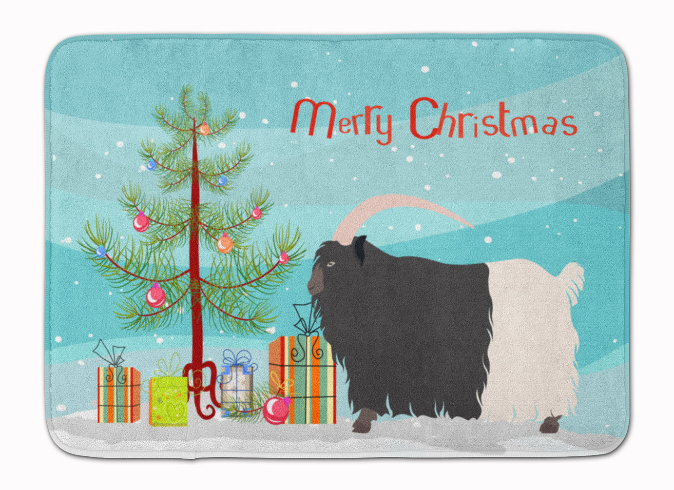 Welsh Black-Necked Goat Christmas Machine Washable Memory Foam Mat BB9254RUG - the-store.com