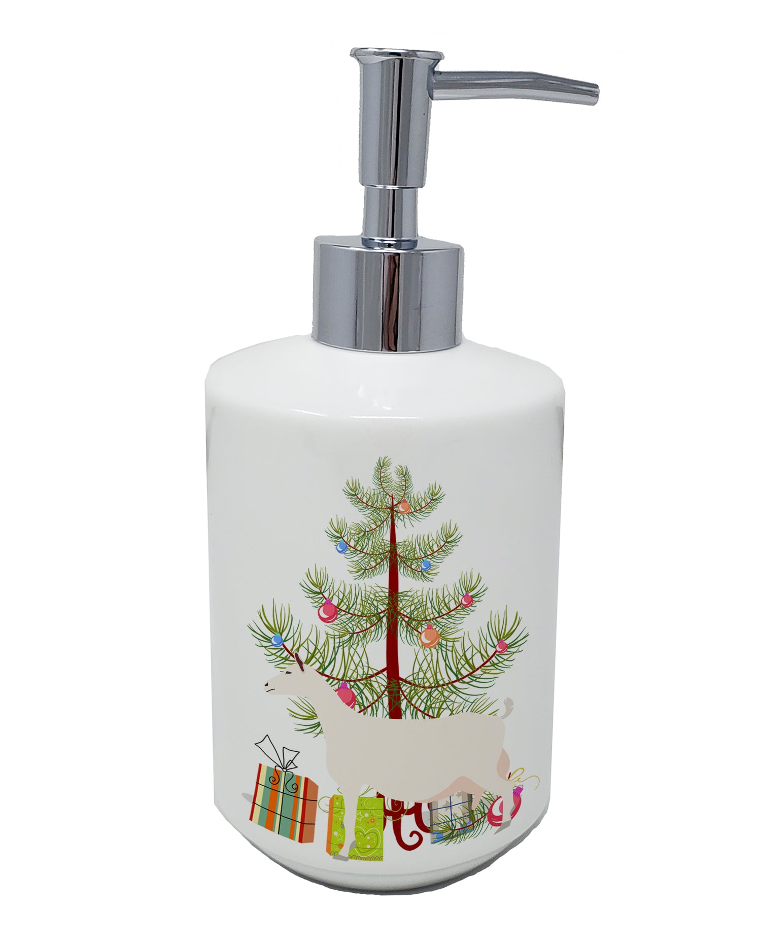 Buy this Saanen Goat Christmas Ceramic Soap Dispenser