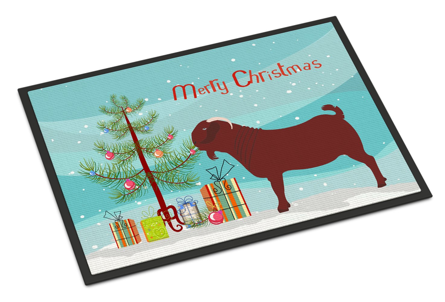 Kalahari Red Goat Christmas Indoor or Outdoor Mat 24x36 BB9258JMAT by Caroline's Treasures