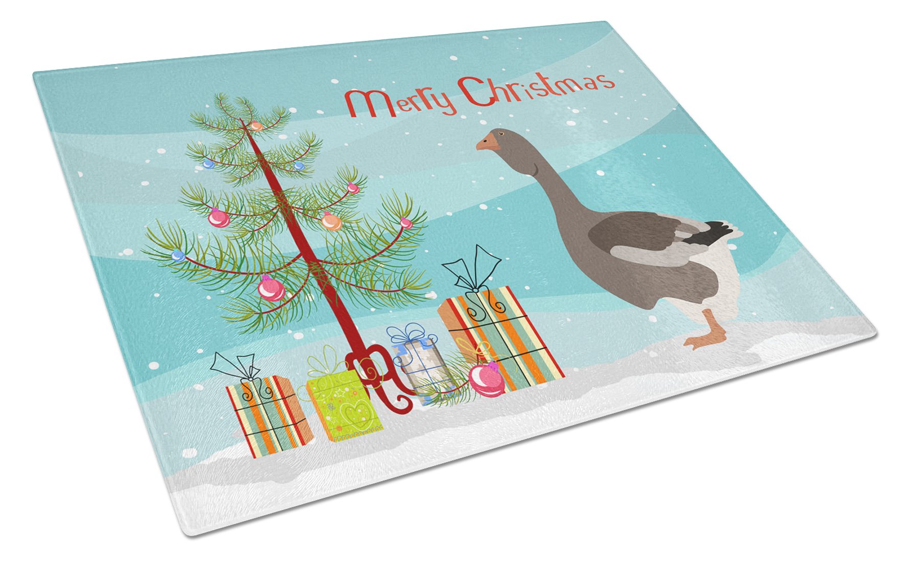 Toulouse Goose Christmas Glass Cutting Board Large BB9264LCB by Caroline's Treasures