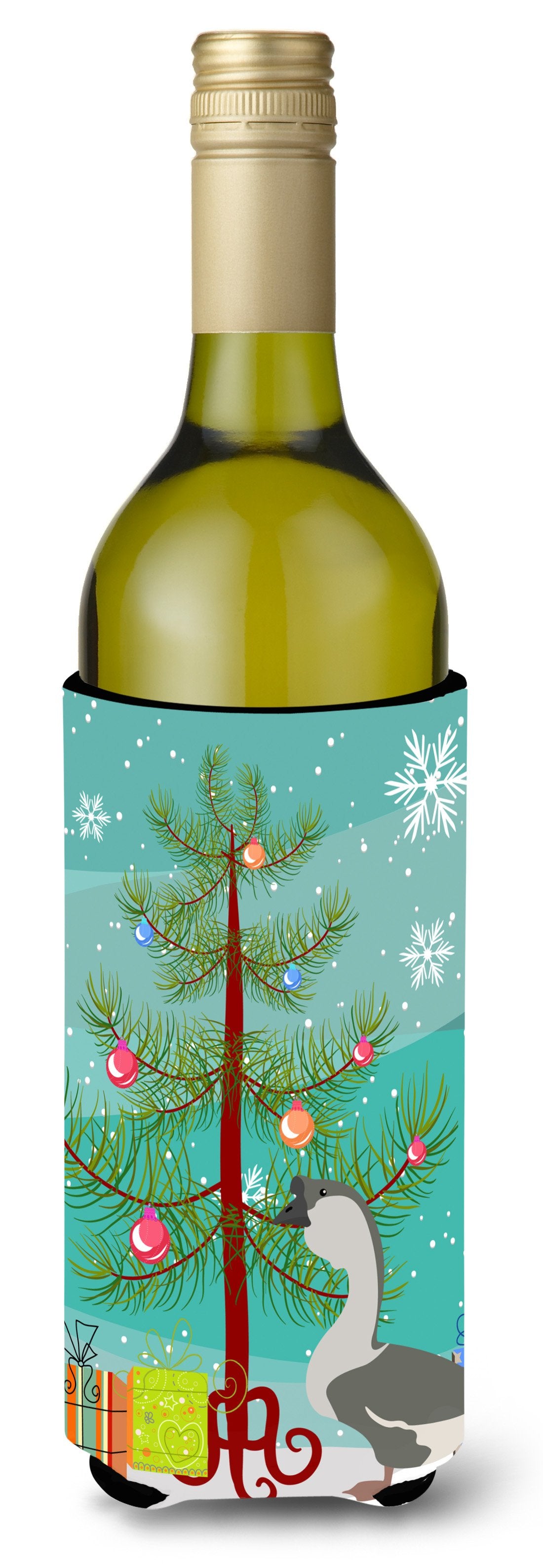 African Goose Christmas Wine Bottle Beverge Insulator Hugger BB9266LITERK by Caroline's Treasures
