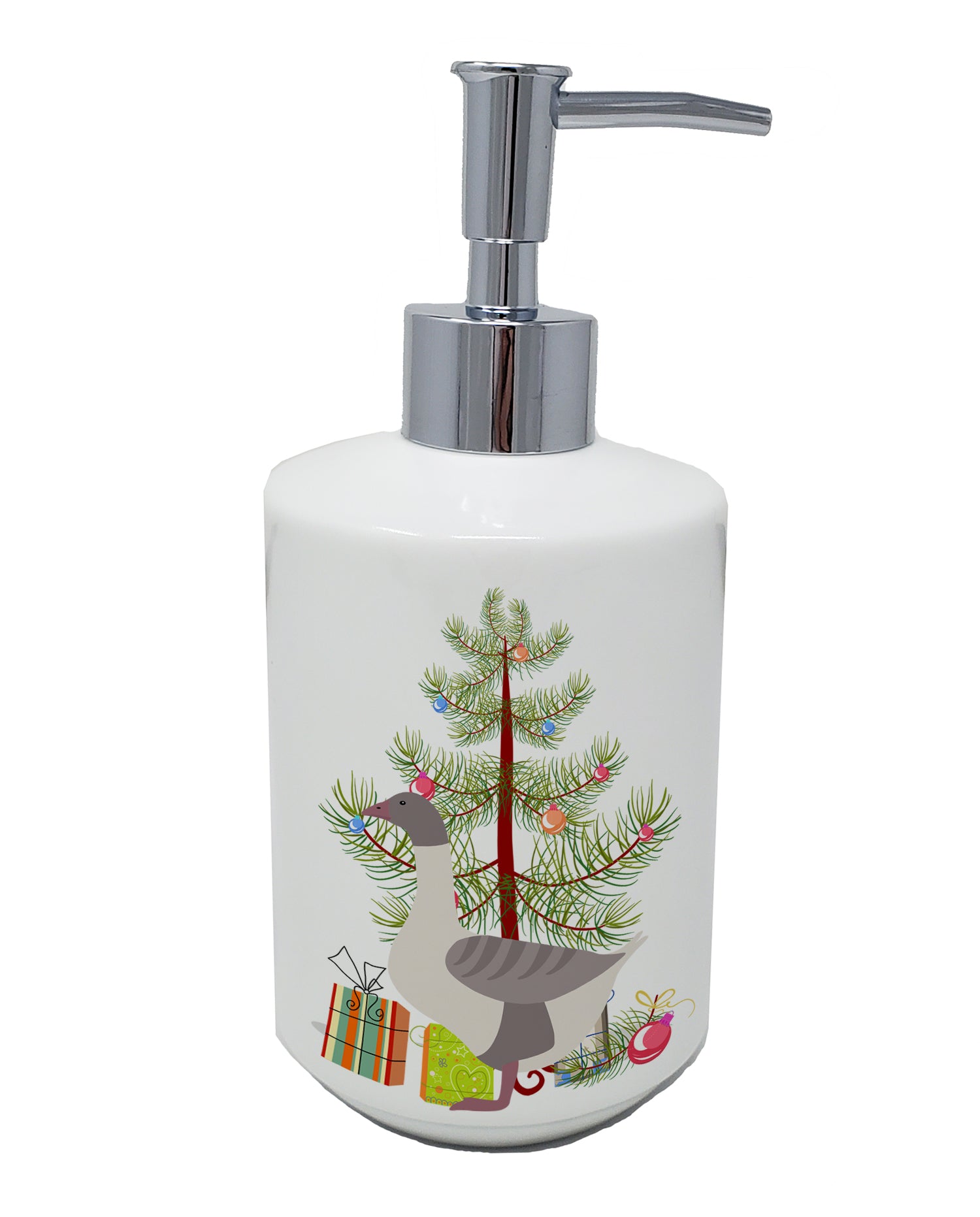 Buy this Buff Grey Back Goose Christmas Ceramic Soap Dispenser