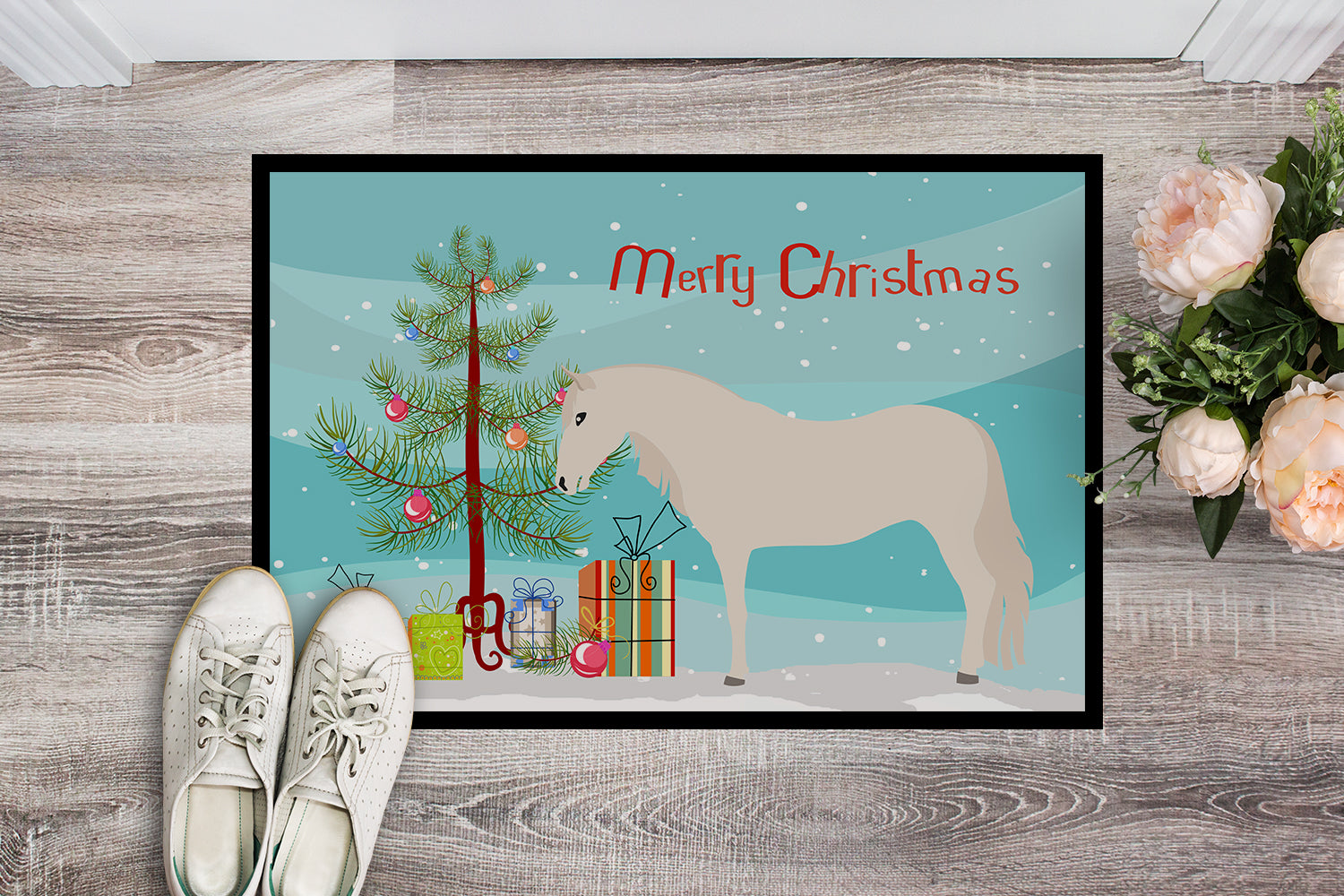 Paso Fino Horse Christmas Indoor or Outdoor Mat 18x27 BB9272MAT - the-store.com
