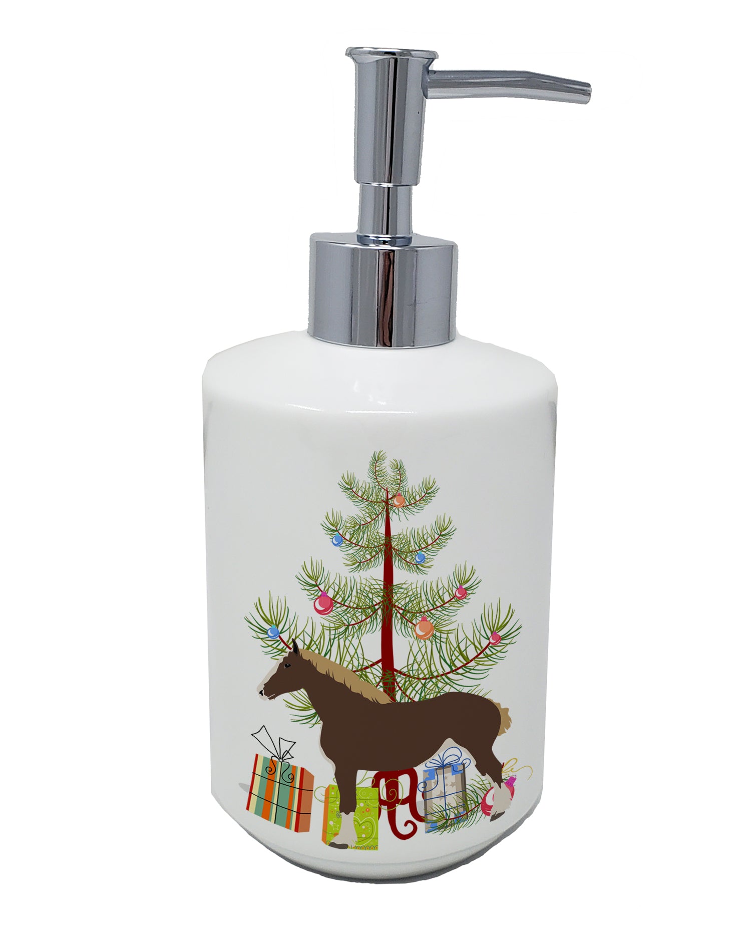 Buy this Percheron Horse Christmas Ceramic Soap Dispenser