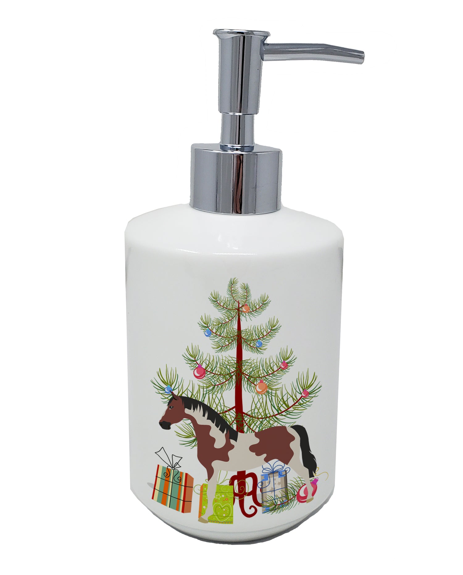 Buy this Pinto Horse Christmas Ceramic Soap Dispenser