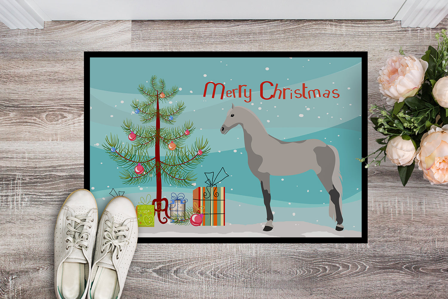 Orlov Trotter Horse Christmas Indoor or Outdoor Mat 18x27 BB9275MAT - the-store.com