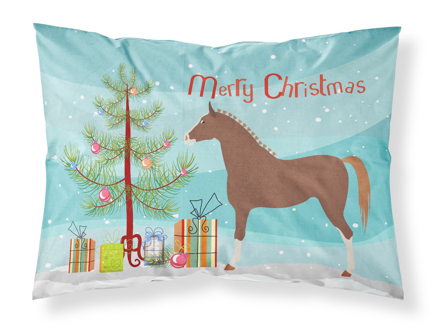 Hannoverian Horse Christmas Fabric Standard Pillowcase BB9276PILLOWCASE by Caroline's Treasures