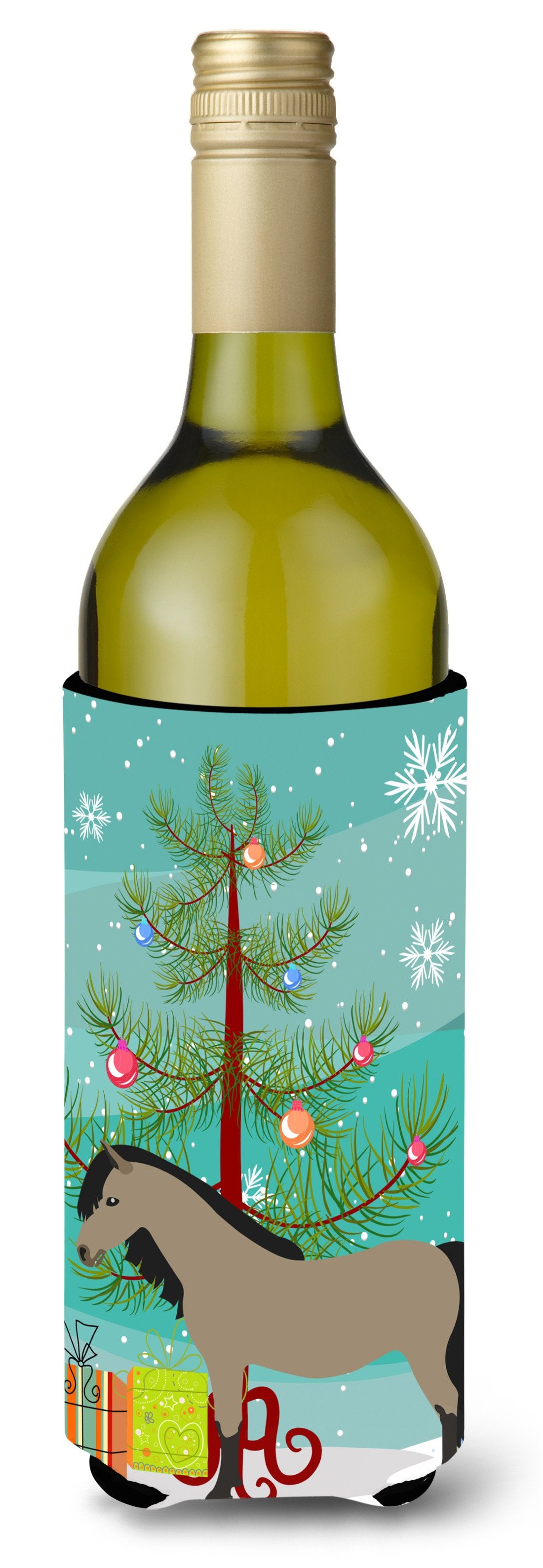 Welsh Pony Horse Christmas Wine Bottle Beverge Insulator Hugger BB9277LITERK by Caroline's Treasures