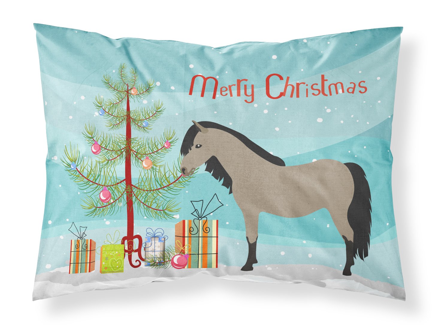 Welsh Pony Horse Christmas Fabric Standard Pillowcase BB9277PILLOWCASE by Caroline's Treasures