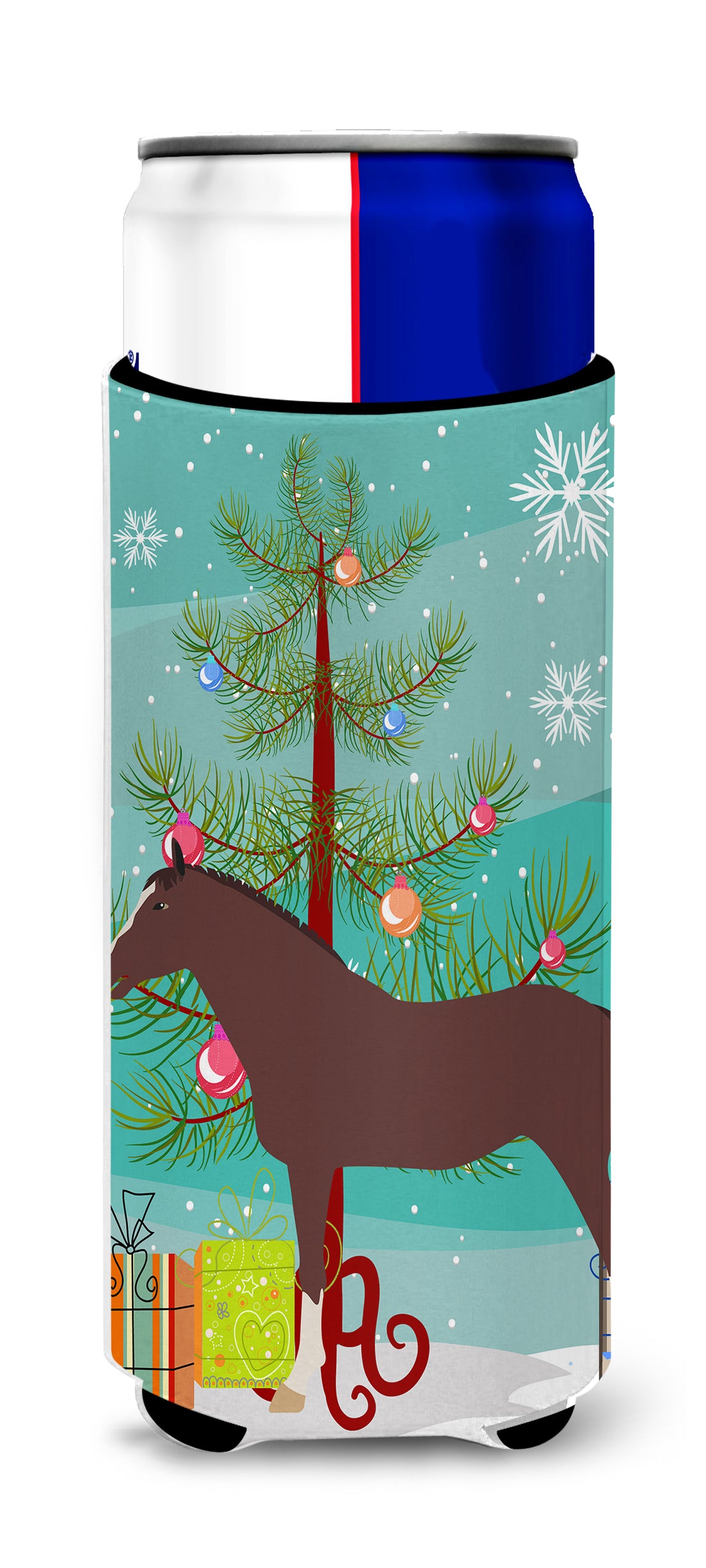 English Thoroughbred Horse Christmas  Ultra Hugger for slim cans BB9280MUK