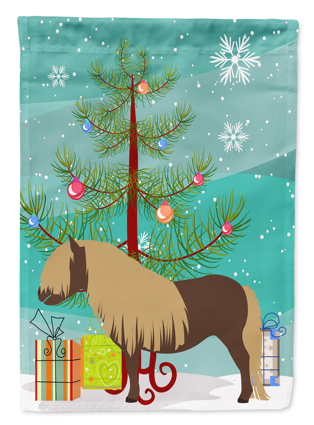 Shetland Pony Horse Christmas Flag Garden Size BB9281GF