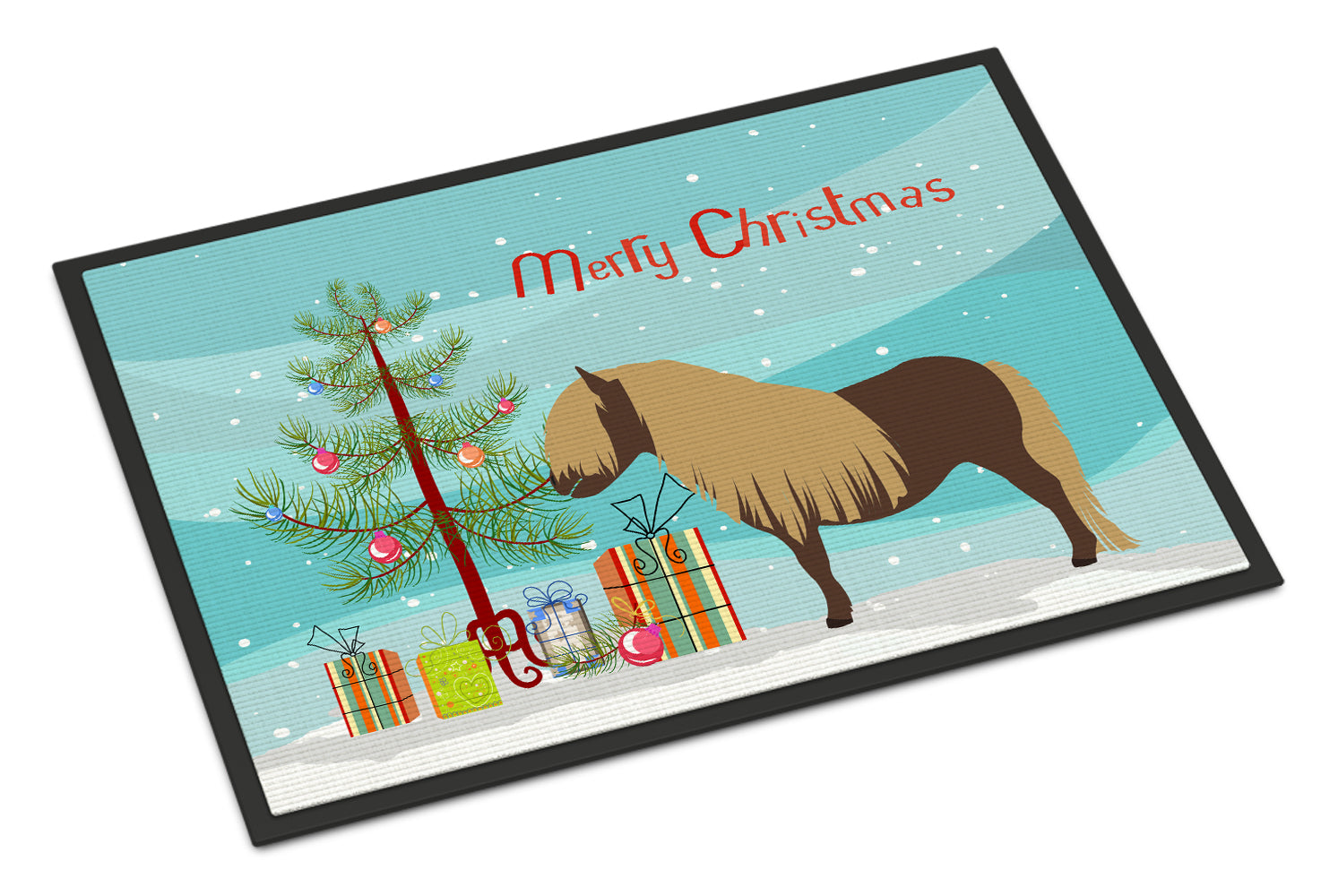 Shetland Pony Horse Christmas Indoor or Outdoor Mat 18x27 BB9281MAT - the-store.com