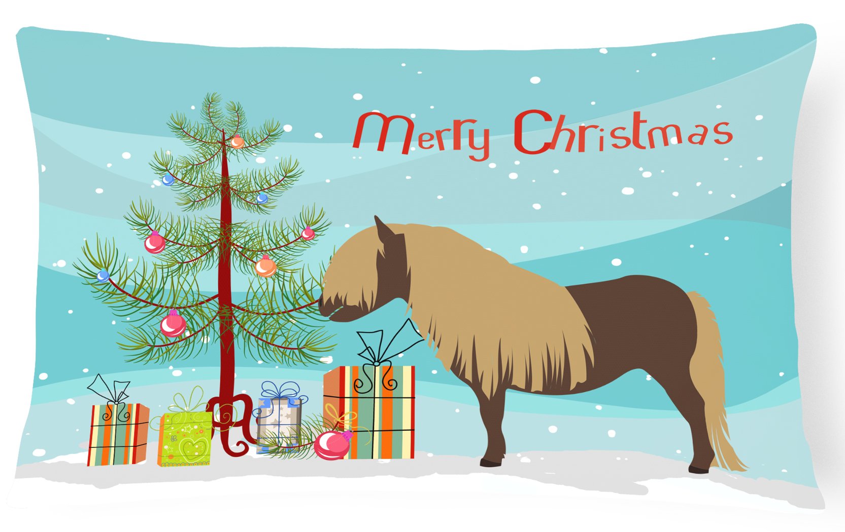 Shetland Pony Horse Christmas Canvas Fabric Decorative Pillow BB9281PW1216 by Caroline's Treasures