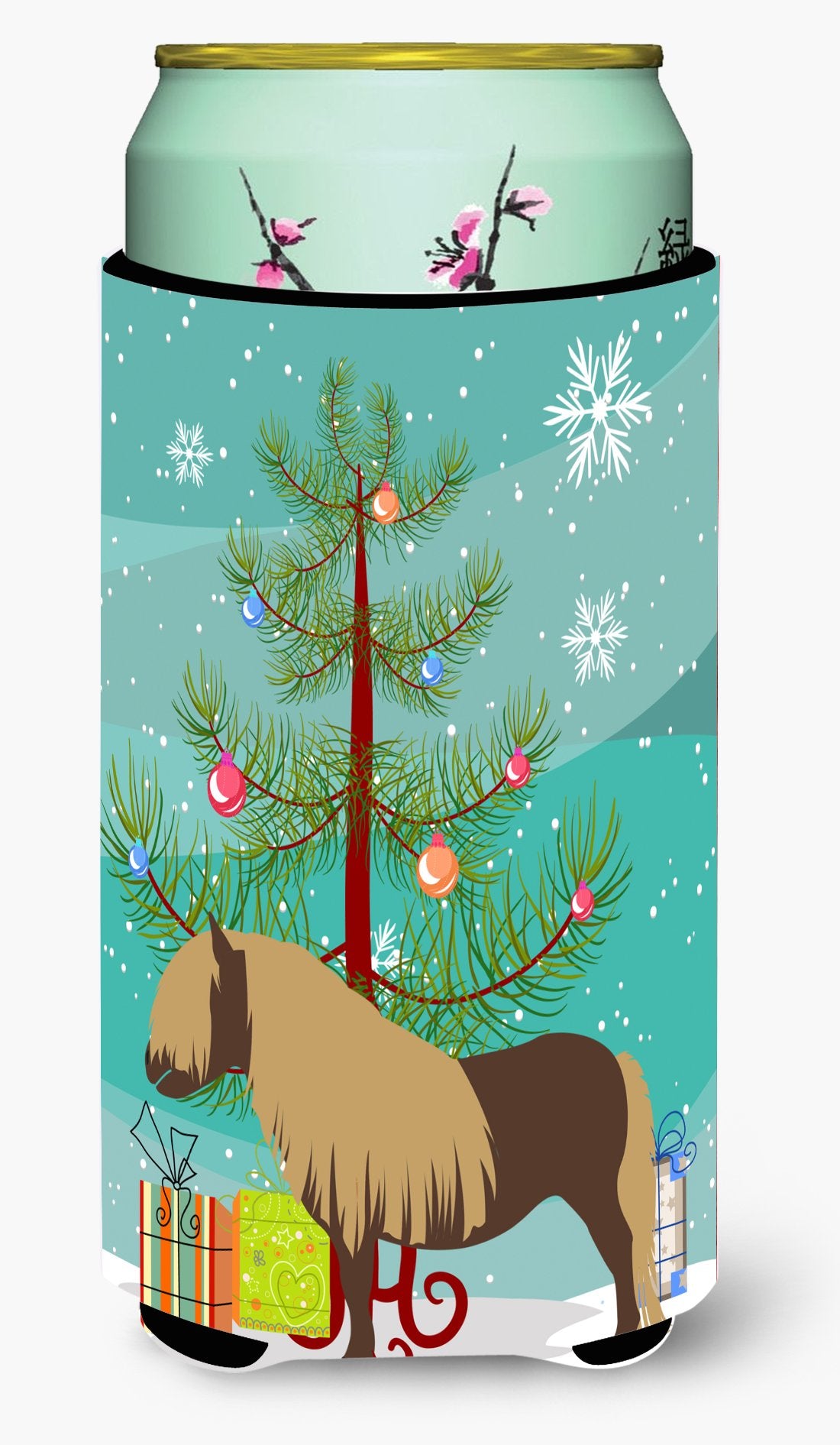 Shetland Pony Horse Christmas Tall Boy Beverage Insulator Hugger BB9281TBC by Caroline's Treasures