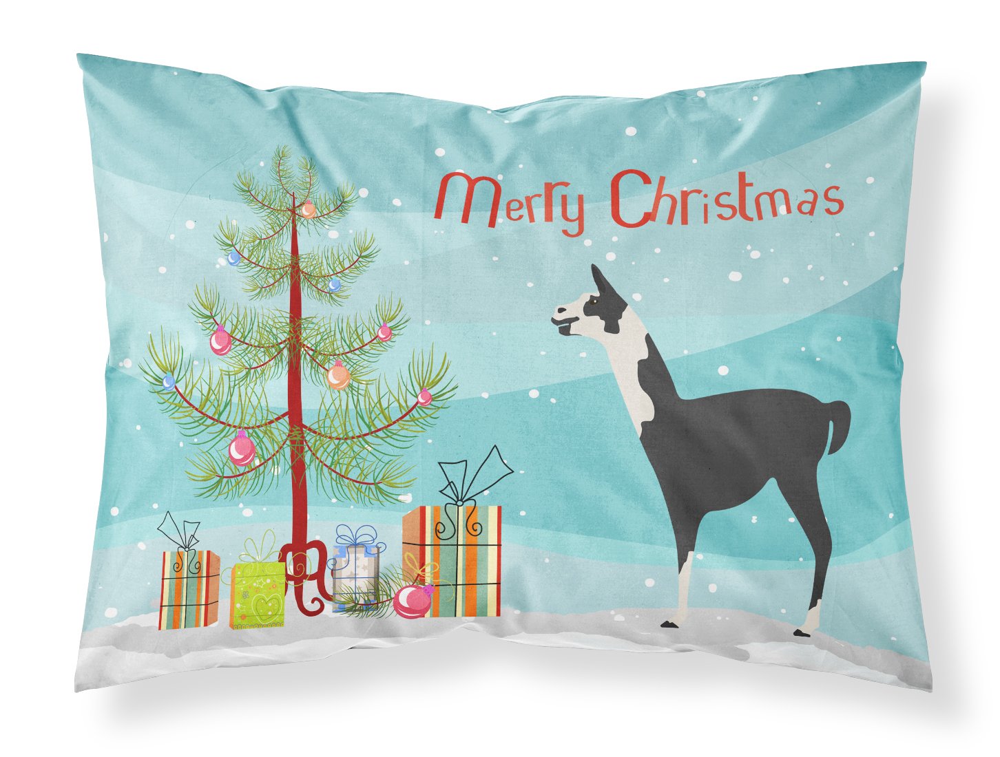 Llama Q' Ara Christmas Fabric Standard Pillowcase BB9285PILLOWCASE by Caroline's Treasures