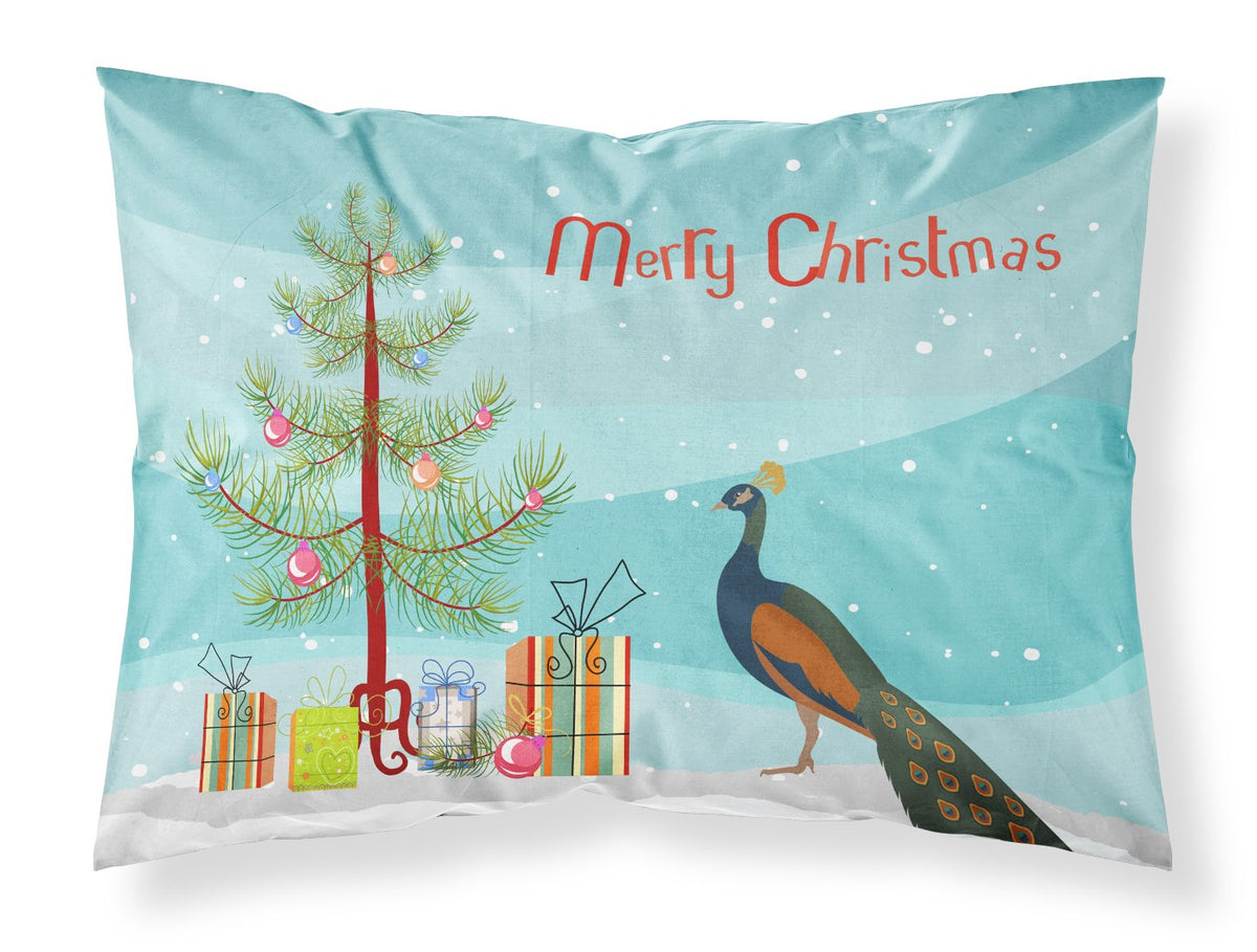 Indian Peacock Peafowl Christmas Fabric Standard Pillowcase BB9292PILLOWCASE by Caroline&#39;s Treasures
