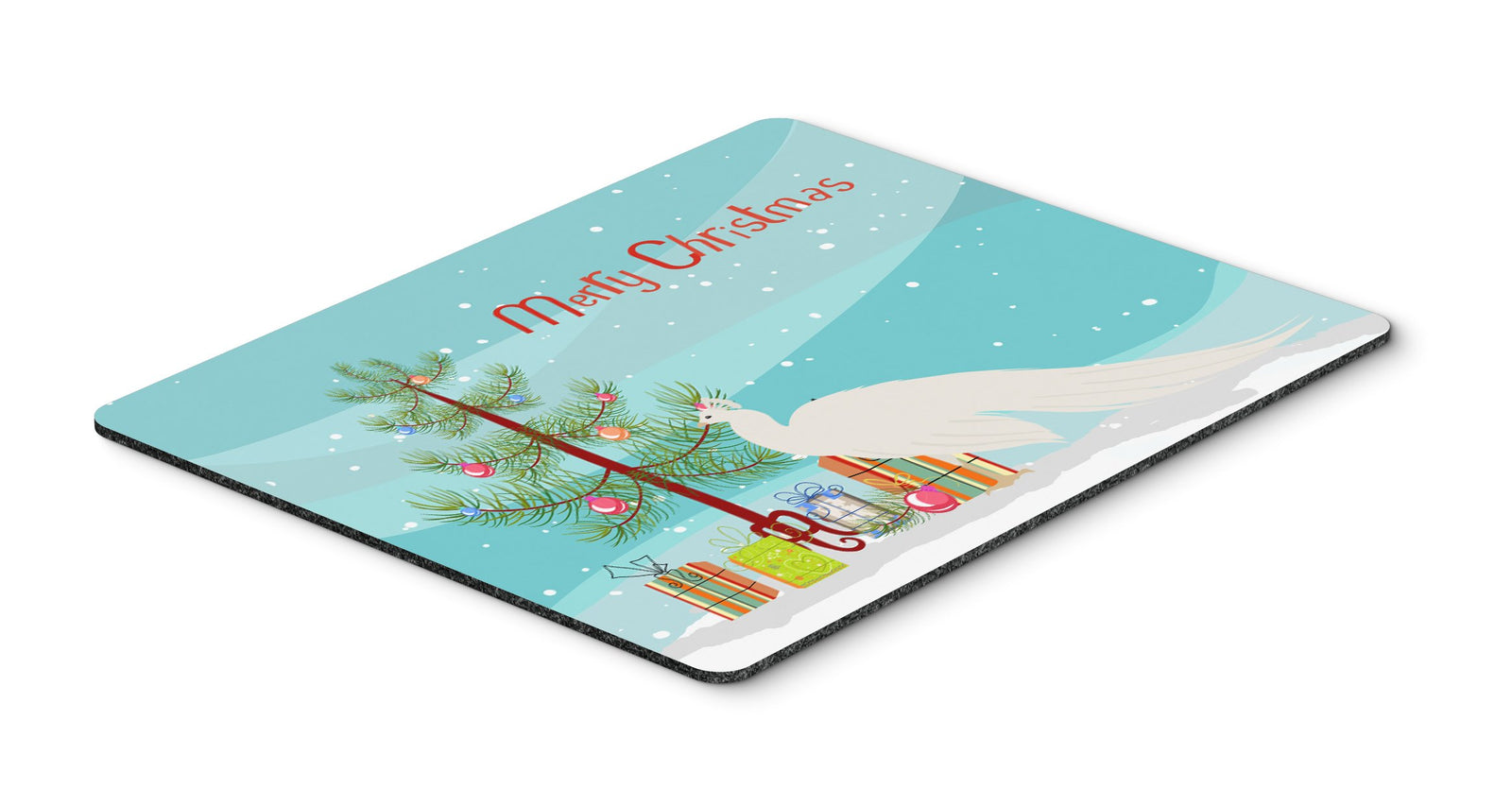 White Peacock Peafowl Christmas Mouse Pad, Hot Pad or Trivet BB9293MP by Caroline's Treasures