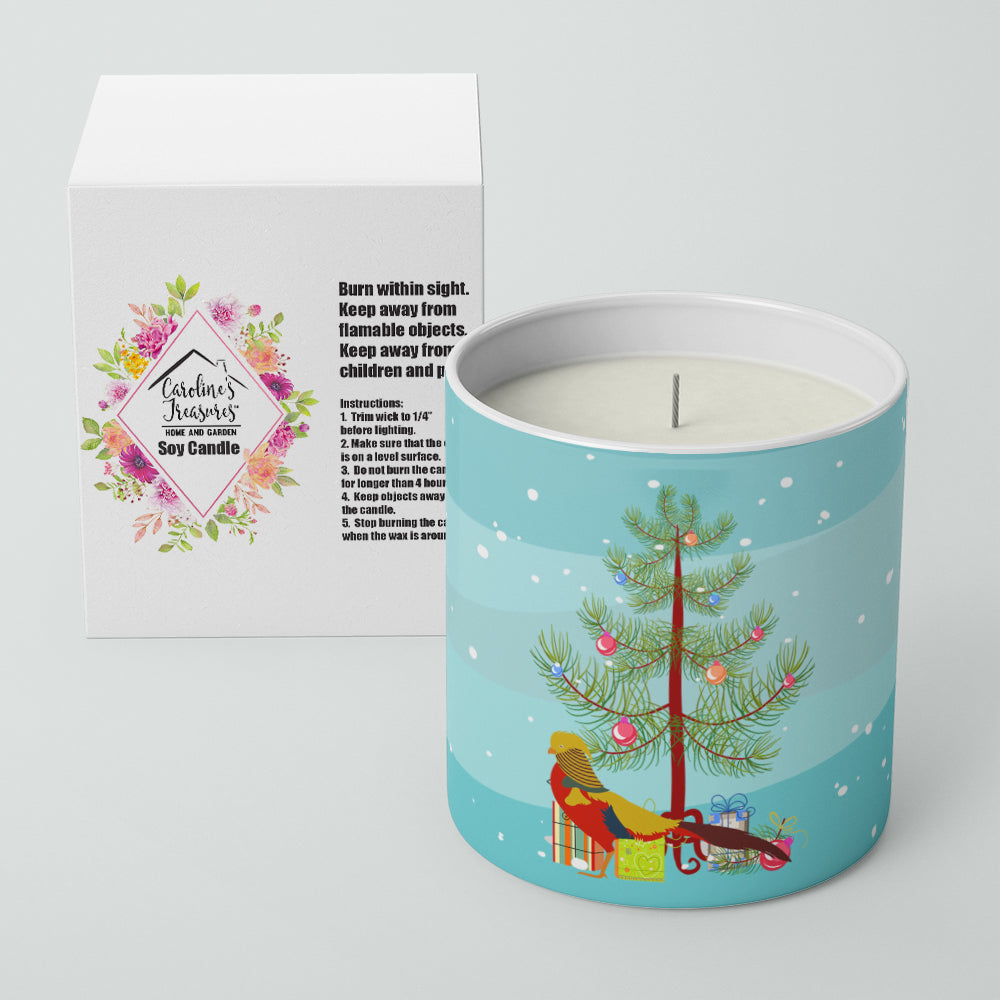 Golden or Chinese Pheasant Christmas 10 oz Decorative Soy Candle - the-store.com