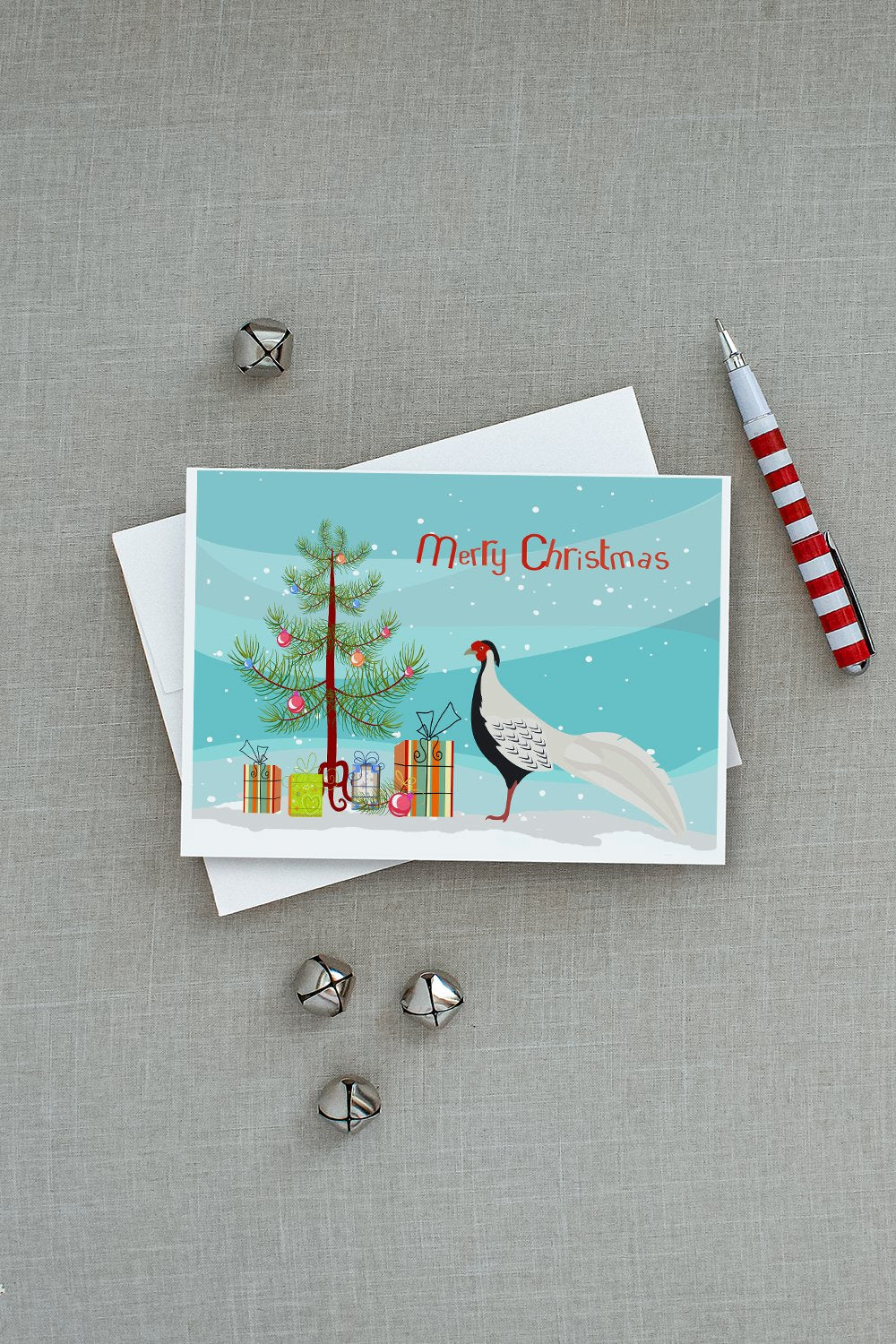 Silver Pheasant Christmas Greeting Cards and Envelopes Pack of 8 - the-store.com