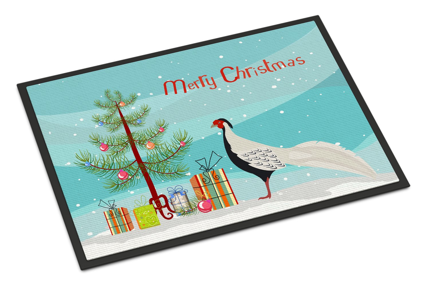 Silver Pheasant Christmas Indoor or Outdoor Mat 24x36 BB9296JMAT by Caroline's Treasures