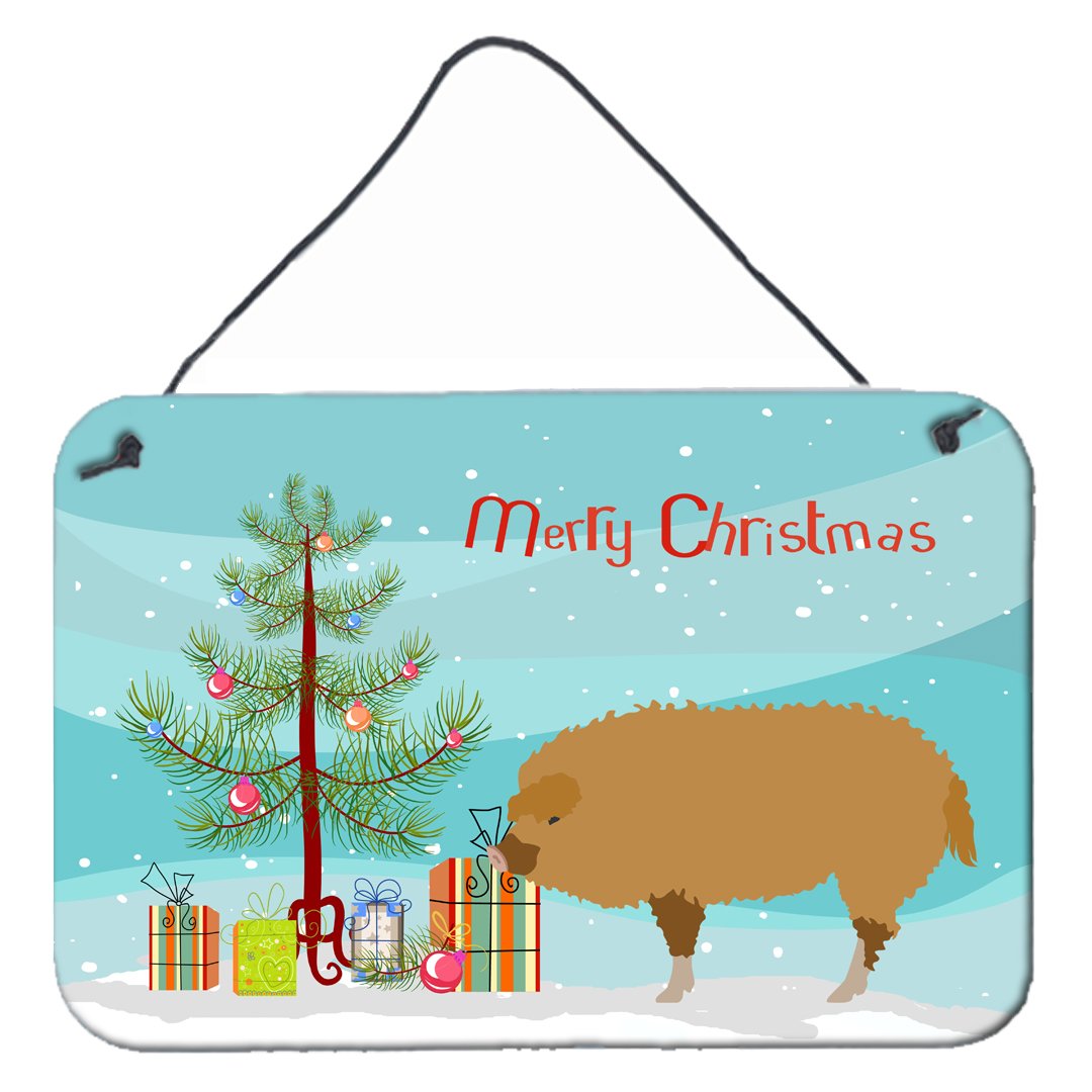 Hungarian Mangalica Pig Christmas Wall or Door Hanging Prints BB9301DS812 by Caroline's Treasures