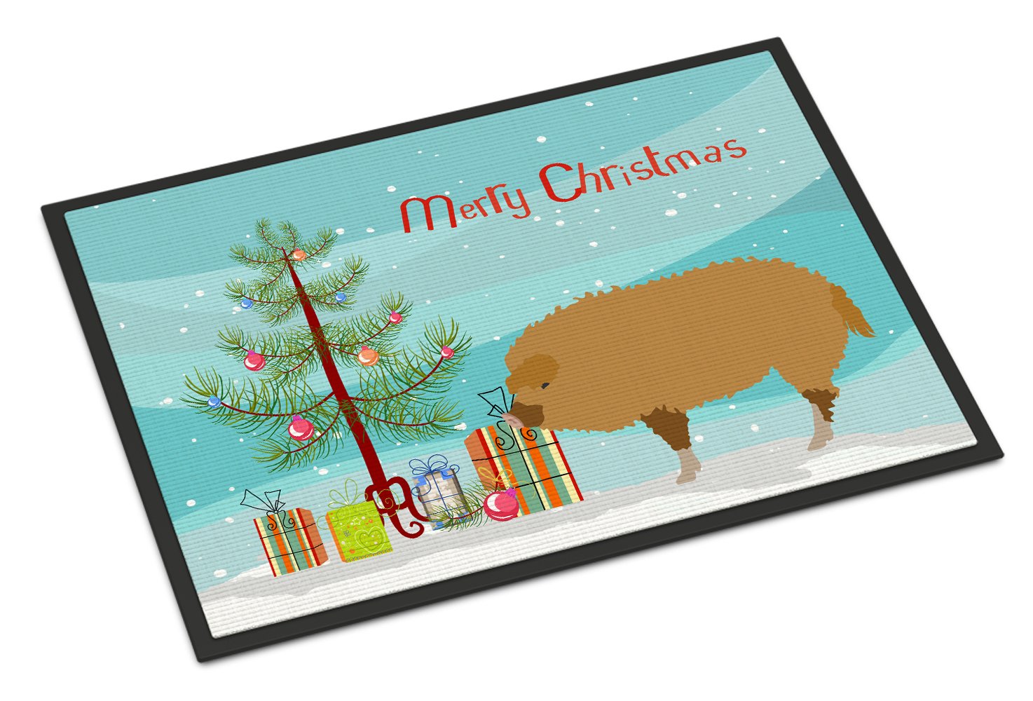 Hungarian Mangalica Pig Christmas Indoor or Outdoor Mat 24x36 BB9301JMAT by Caroline's Treasures