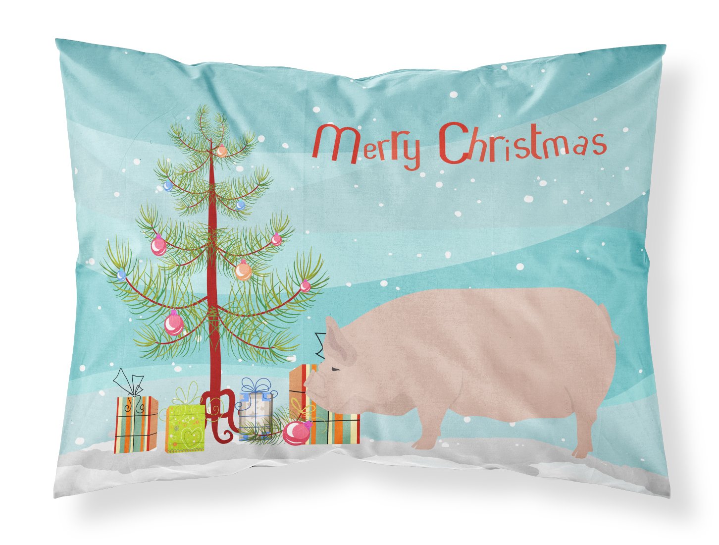 Welsh Pig Christmas Fabric Standard Pillowcase BB9304PILLOWCASE by Caroline's Treasures
