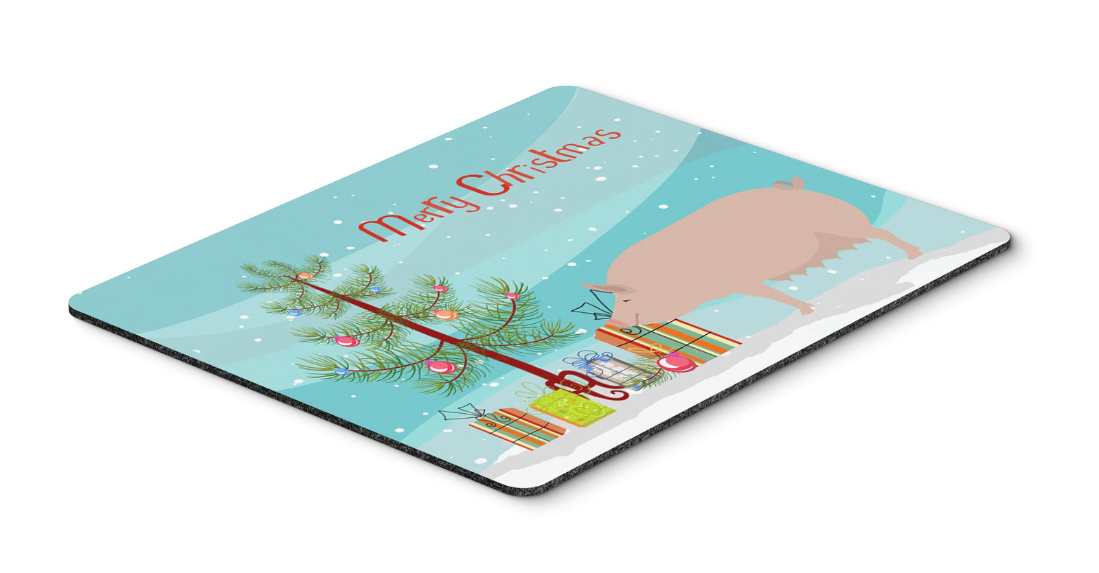 English Large White Pig Christmas Mouse Pad, Hot Pad or Trivet BB9305MP by Caroline's Treasures