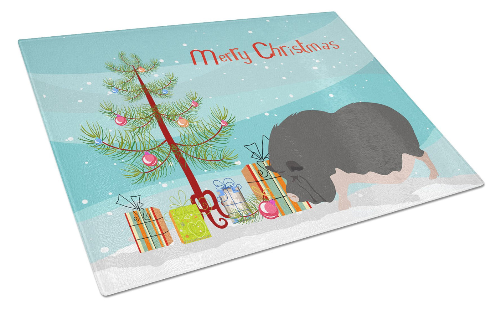 Vietnamese Pot-Bellied Pig Christmas Glass Cutting Board Large BB9308LCB by Caroline's Treasures