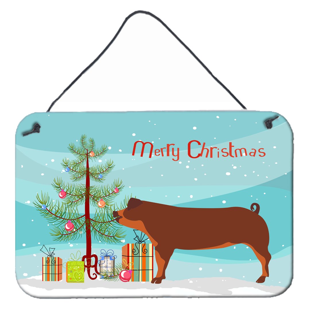 Duroc Pig Christmas Wall or Door Hanging Prints BB9309DS812 by Caroline's Treasures