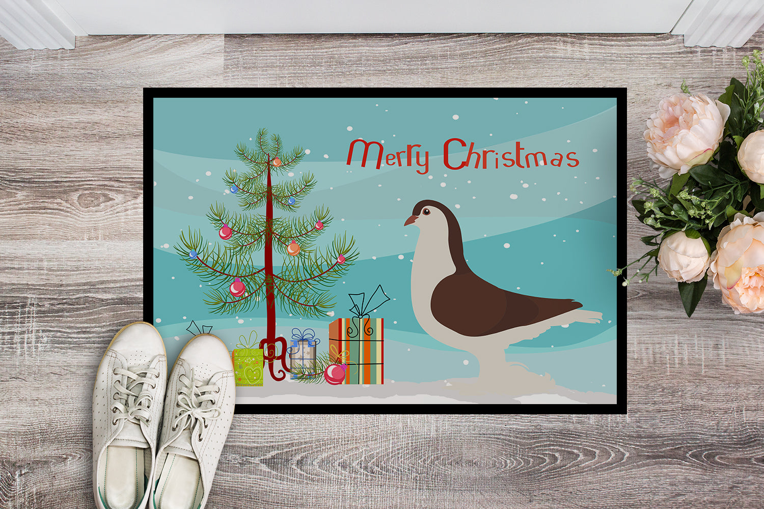 Large Pigeon Christmas Indoor or Outdoor Mat 18x27 BB9310MAT - the-store.com