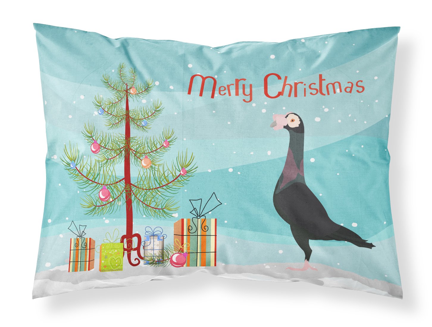 English Carrier Pigeon Christmas Fabric Standard Pillowcase BB9312PILLOWCASE by Caroline's Treasures