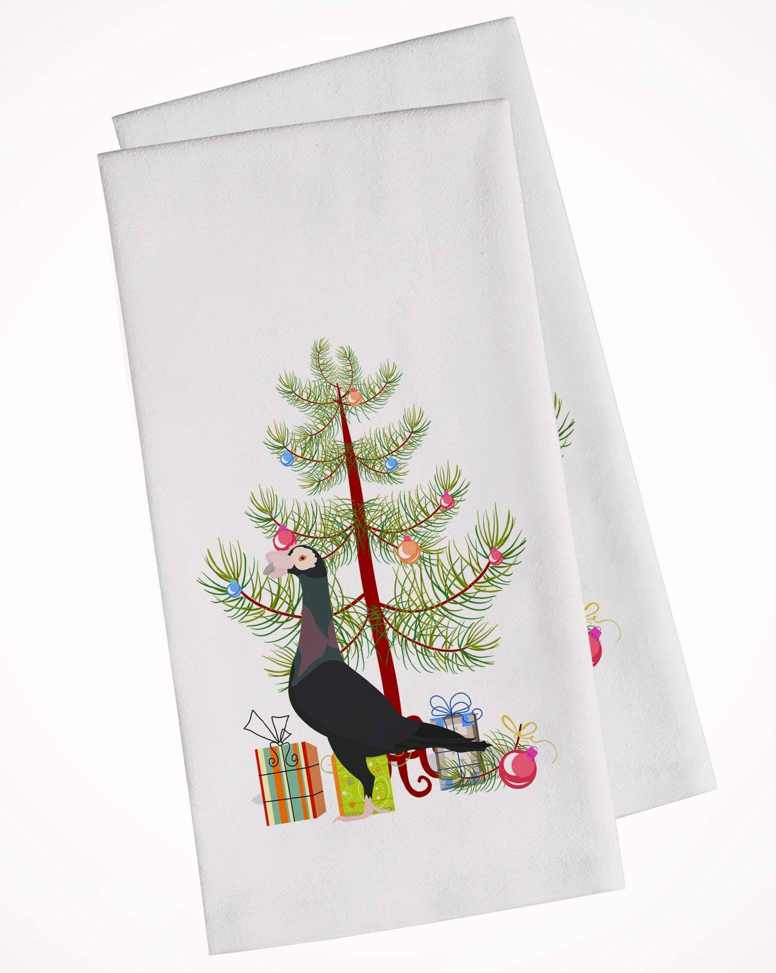 English Carrier Pigeon Christmas White Kitchen Towel Set of 2 BB9312WTKT by Caroline's Treasures