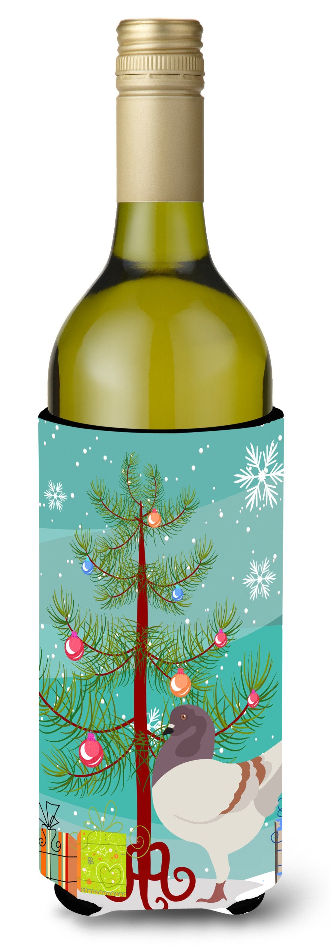 German Modena Pigeon Christmas Wine Bottle Beverge Insulator Hugger BB9316LITERK by Caroline's Treasures