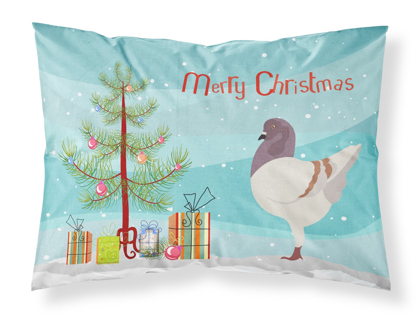 German Modena Pigeon Christmas Fabric Standard Pillowcase BB9316PILLOWCASE by Caroline's Treasures