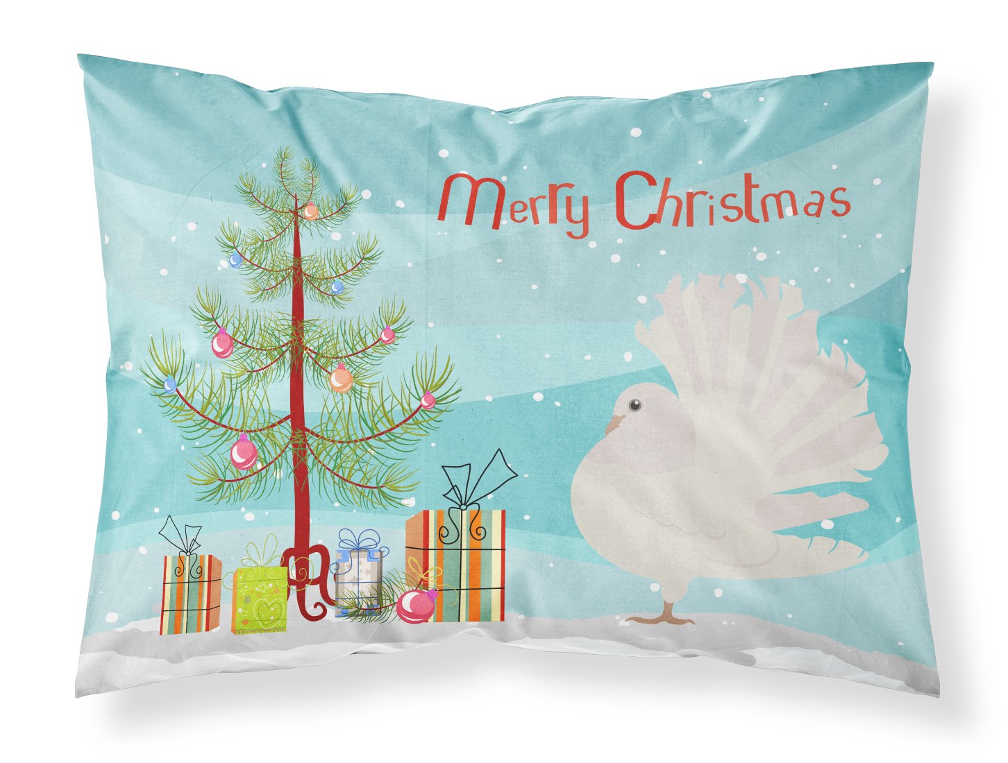 Silver Fantail Pigeon Christmas Fabric Standard Pillowcase BB9317PILLOWCASE by Caroline's Treasures