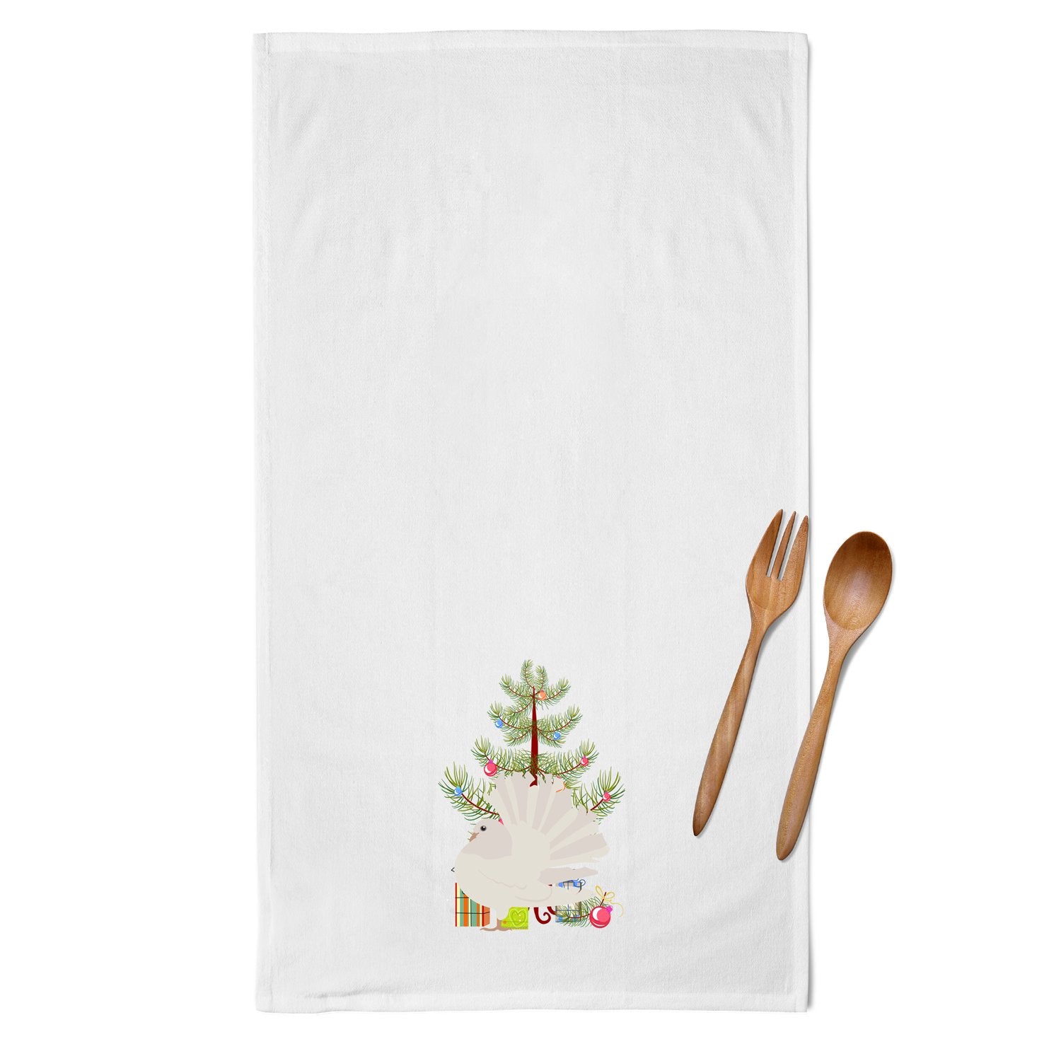 Silver Fantail Pigeon Christmas White Kitchen Towel Set of 2 BB9317WTKT by Caroline's Treasures