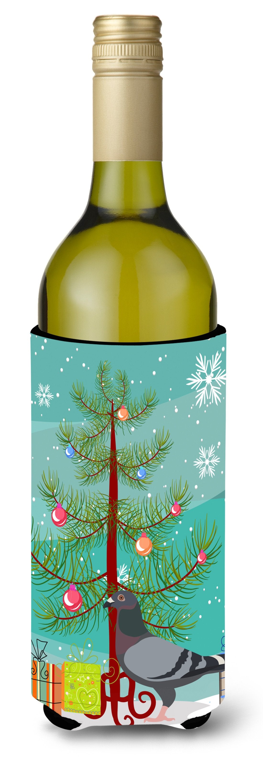Racing Pigeon Christmas Wine Bottle Beverge Insulator Hugger BB9318LITERK by Caroline's Treasures