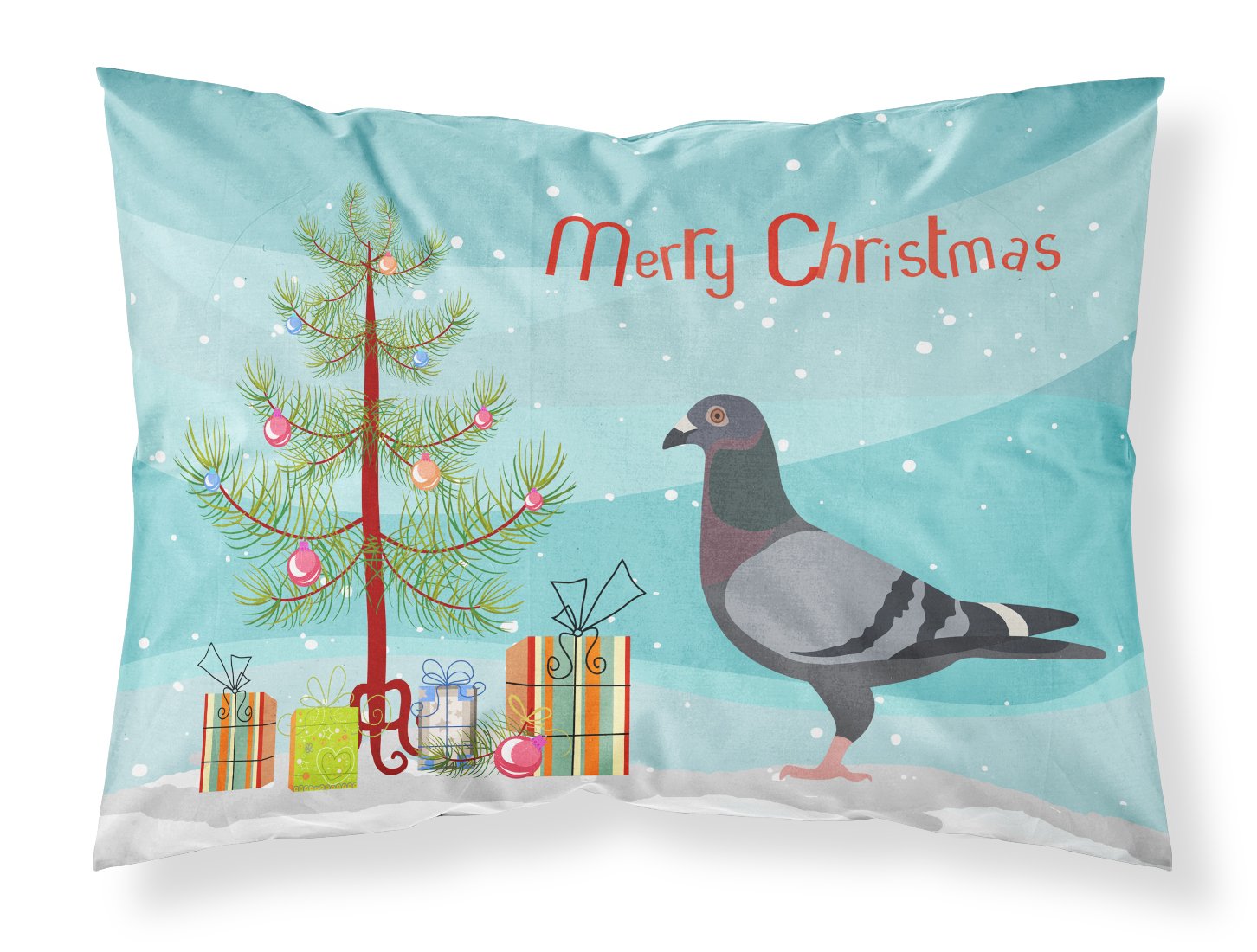 Racing Pigeon Christmas Fabric Standard Pillowcase BB9318PILLOWCASE by Caroline's Treasures
